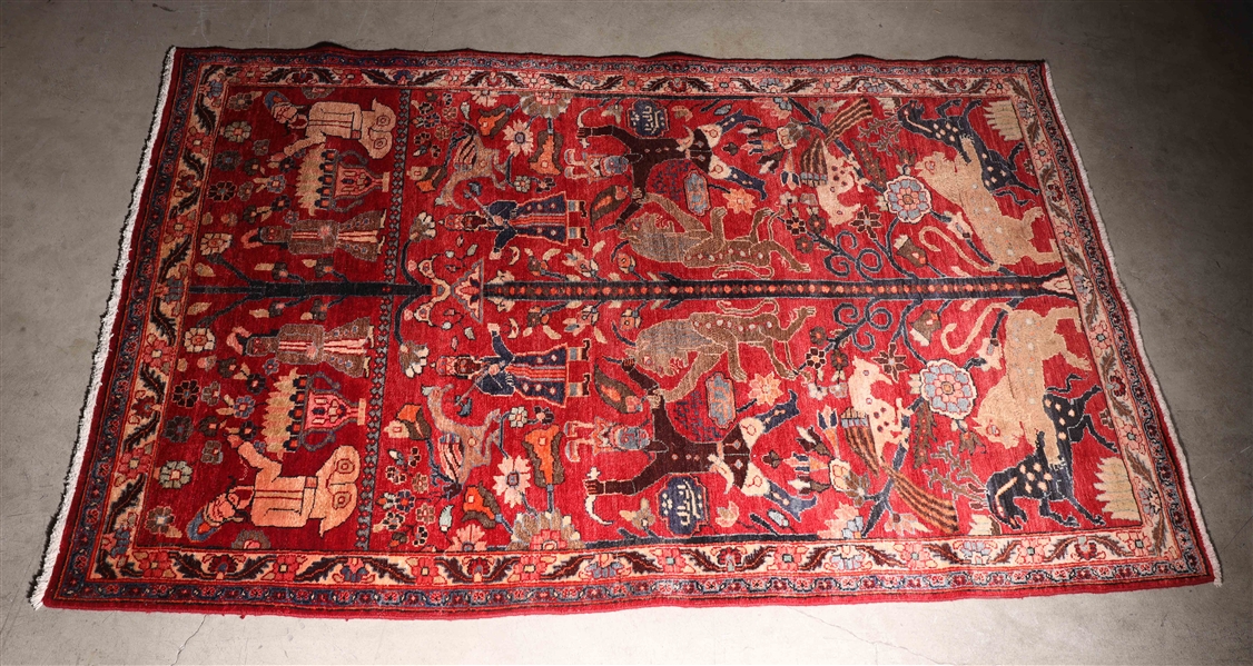 Persian wool rug circa 1970 handmade  3690bf