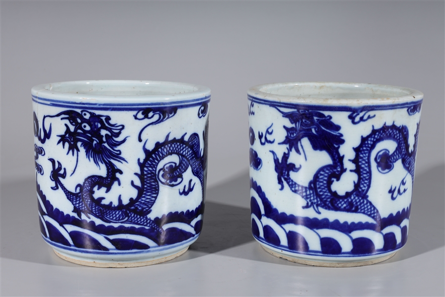 Pair of Chinese blue and white