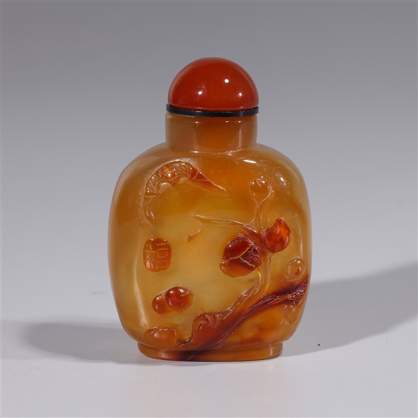 Chinese carved agate snuff bottle 369148