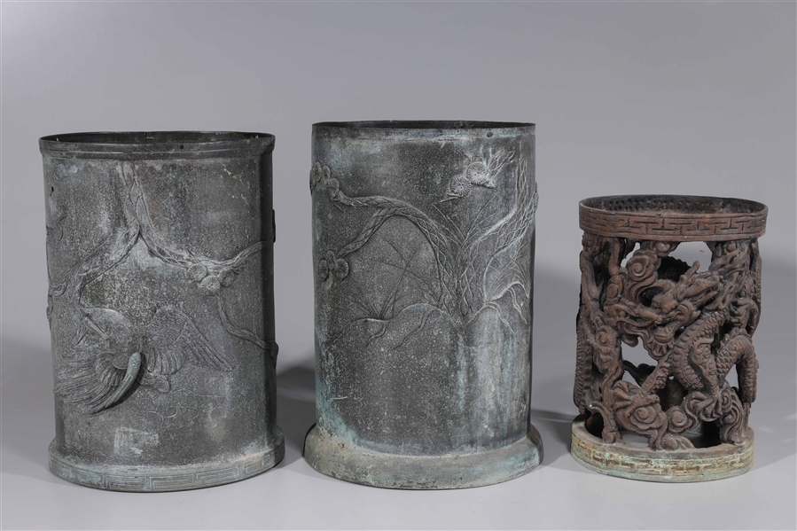 Group of three Chinese bronzes,
