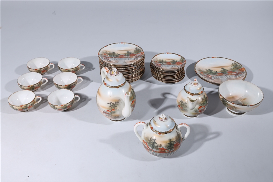 36 piece Japanese enameled porcelain
