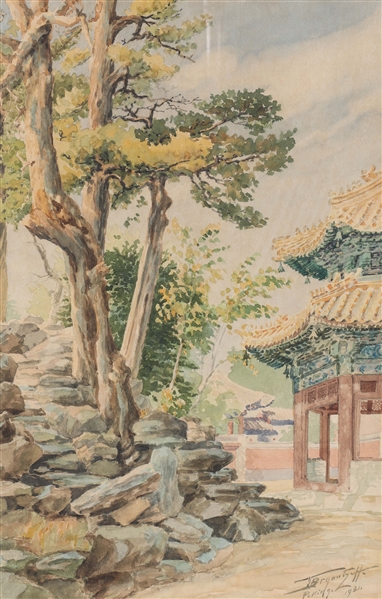 Watercolor painting of Chinese 369185