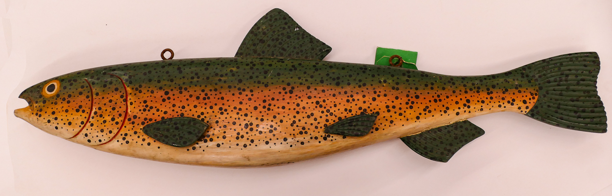 Trout Painted Wood Hanging Fish  3691ce