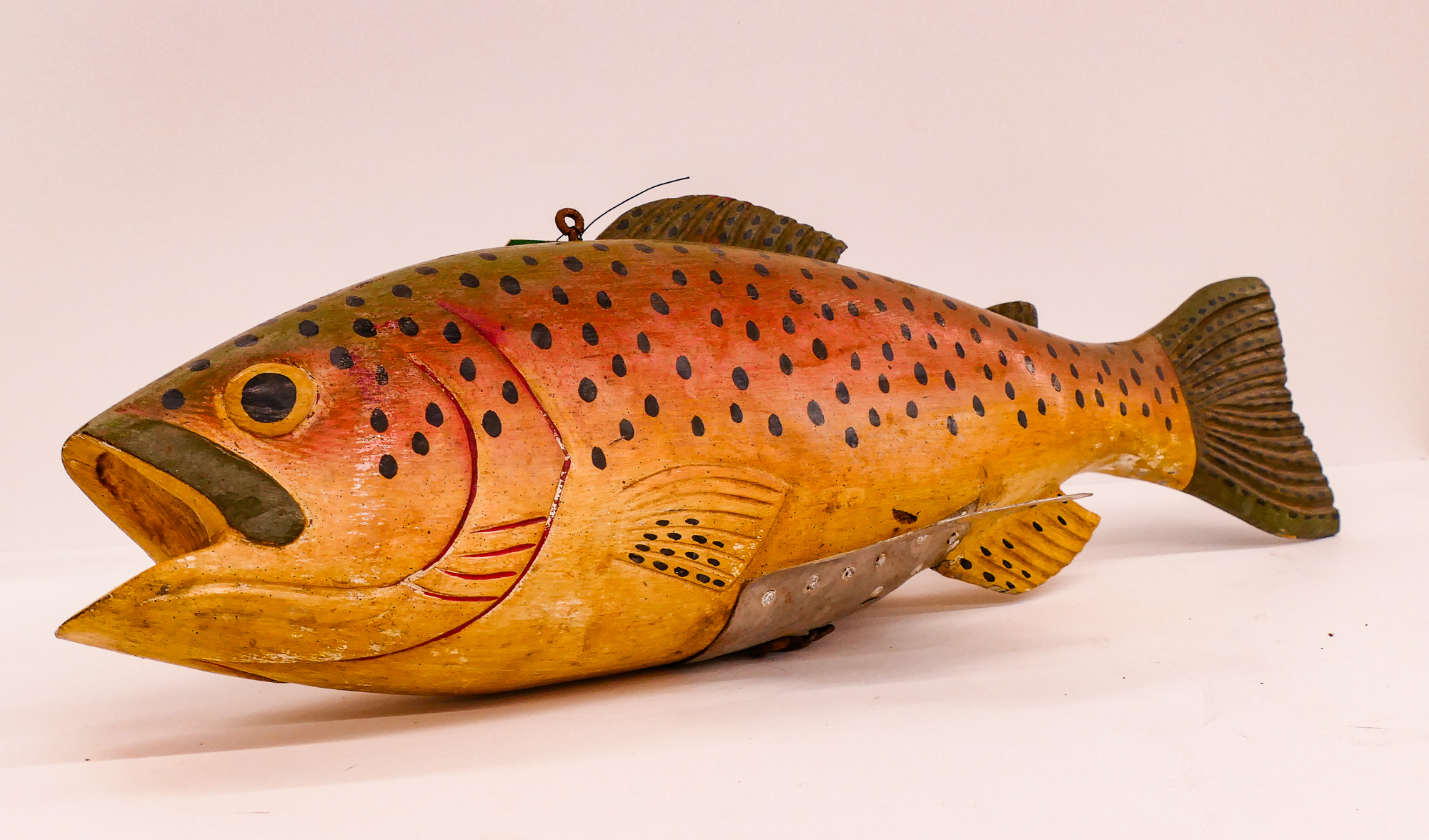 Trout Floater Painted Wood Hanging Fish-