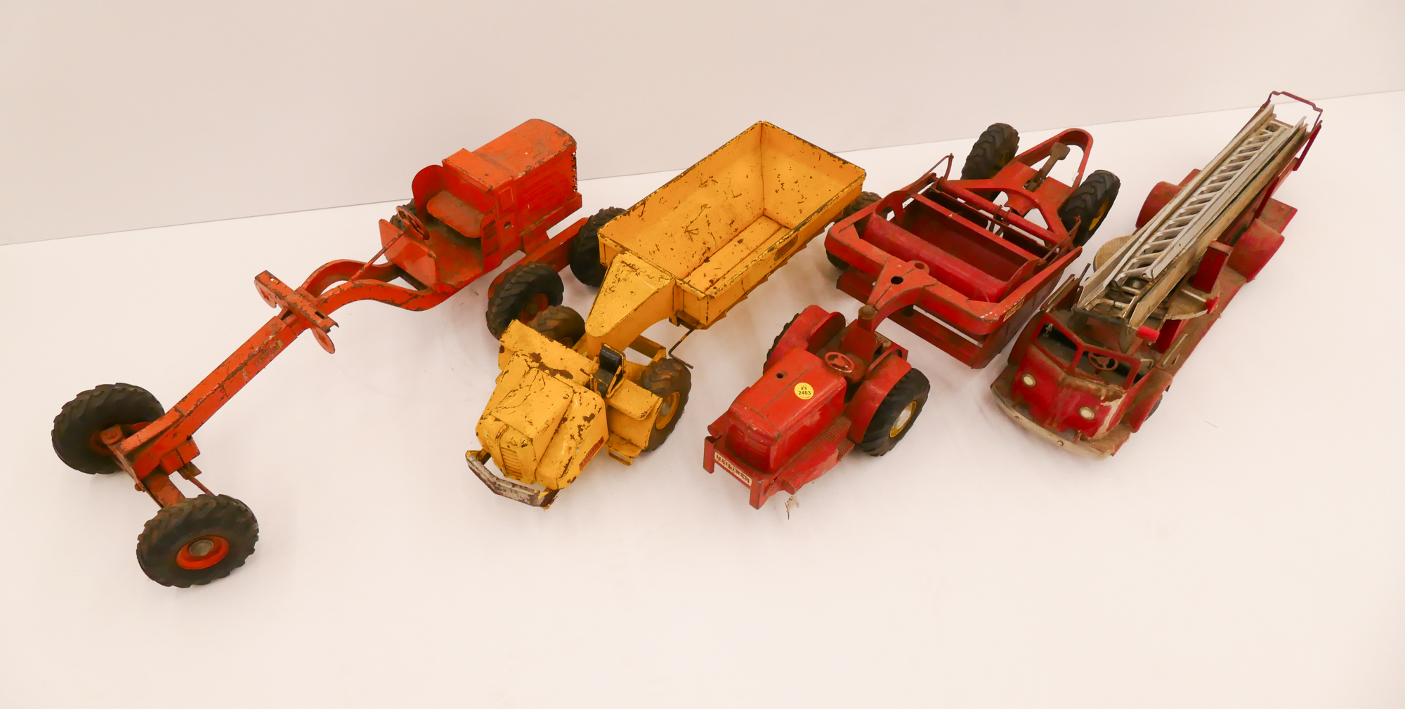 4pc Vintage Pressed Steel Model Toys-