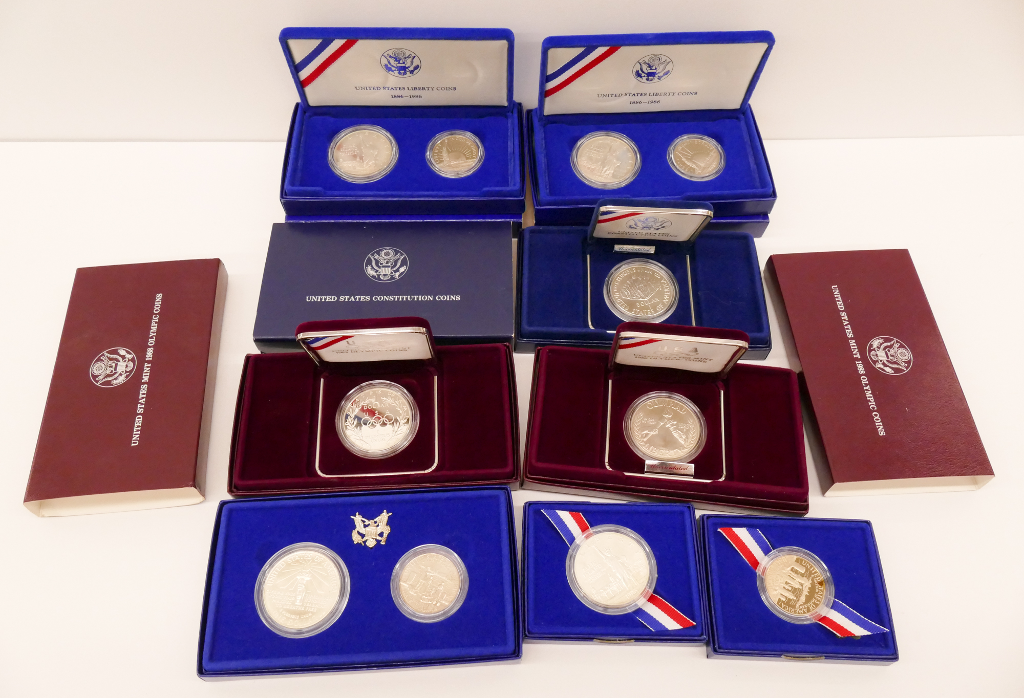 Box 8pc US Mint Commemorative Coin