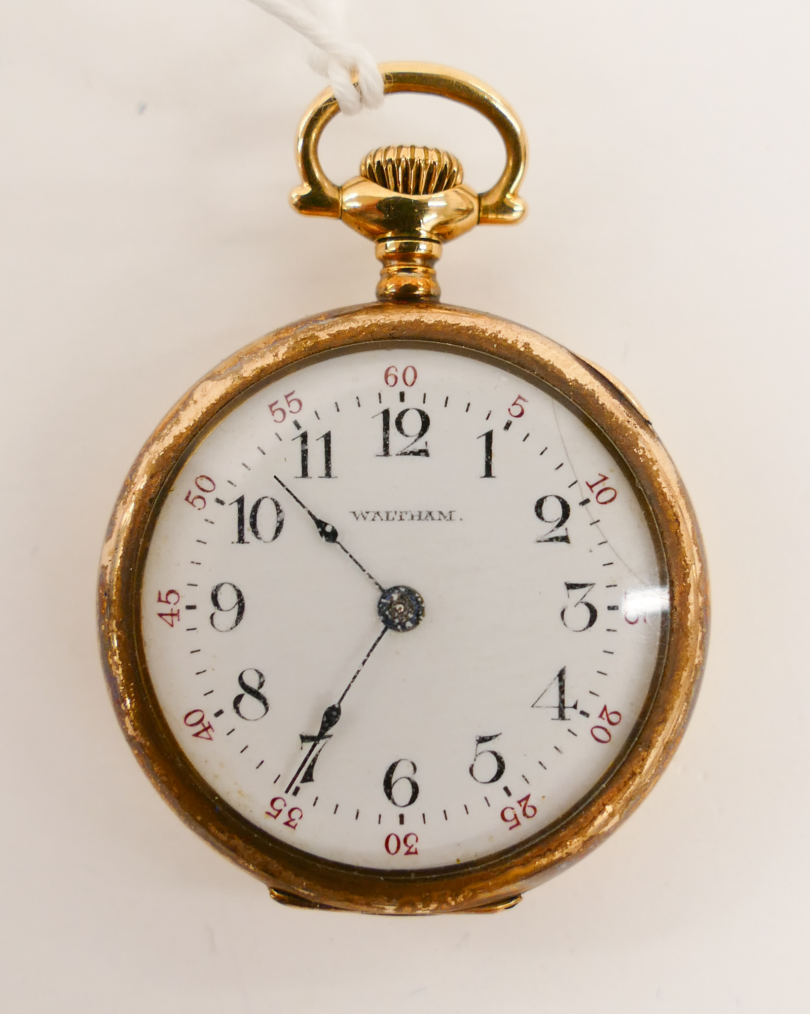 14K Gold Womans Waltham Pocket Watch-