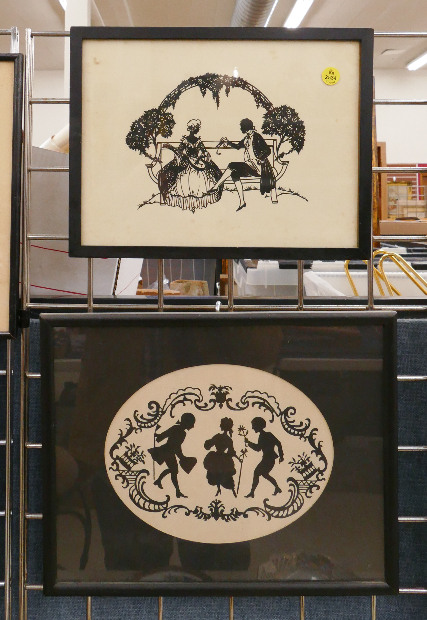 2pc Framed Horizontal Handcut Silhouettes-