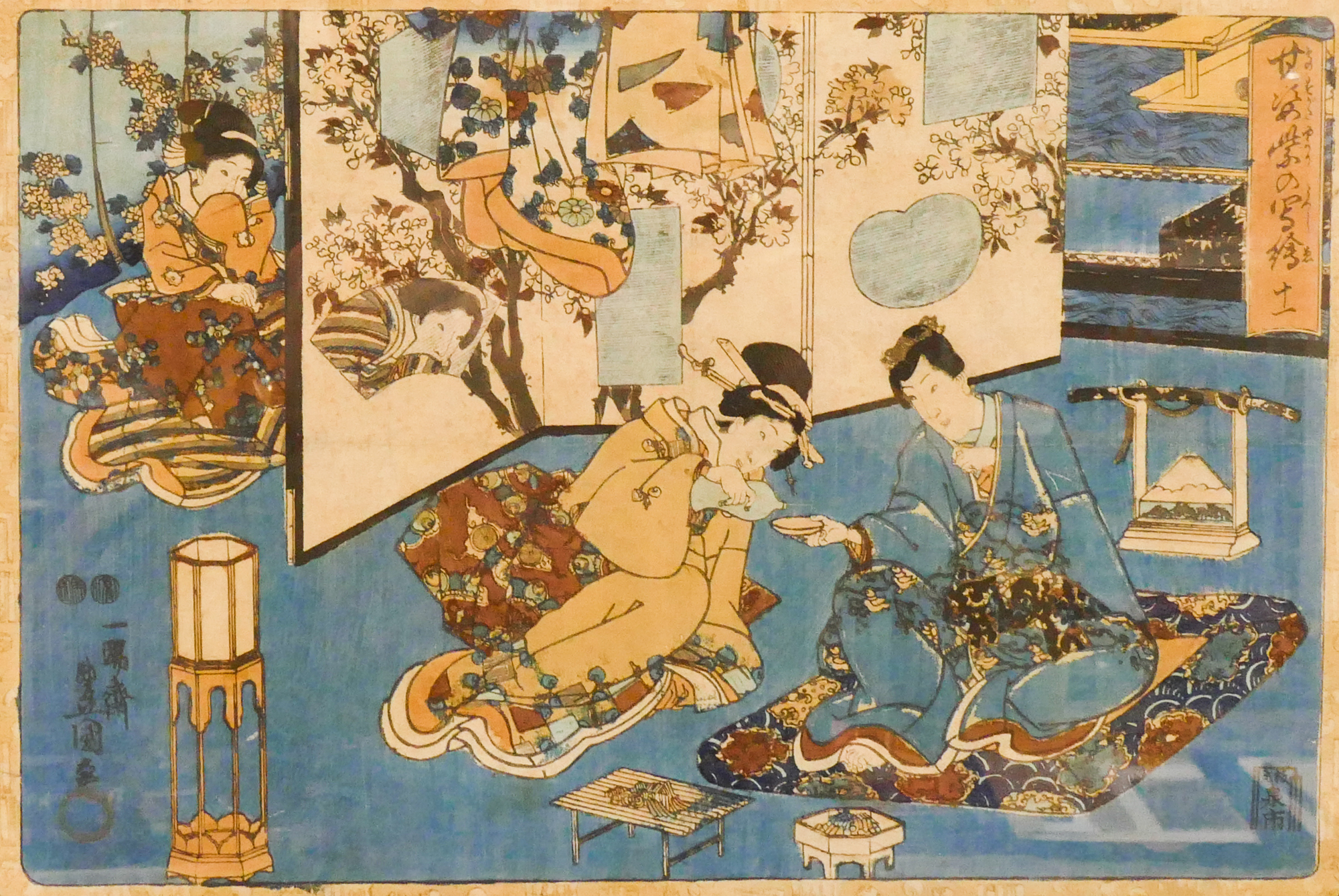 Meiji Japanese Interior Scene Woodblock 369264