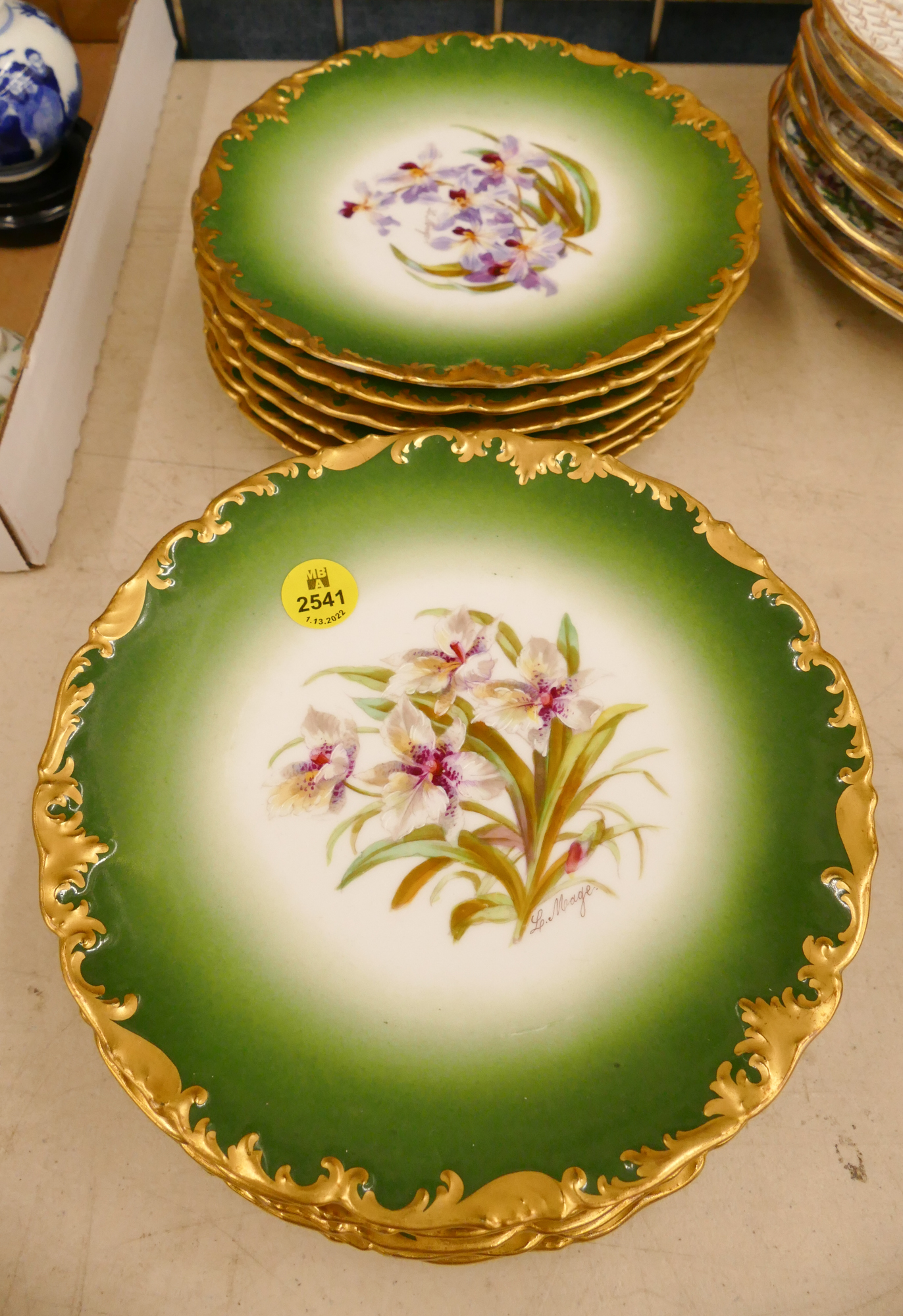 Set 12pc T V Limoges Gilt Porcelain 36926e