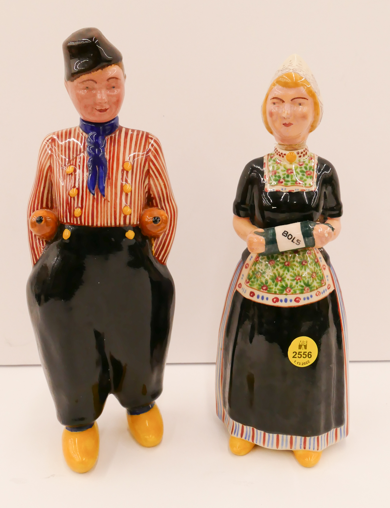 Pair Dutch Porcelain Figural Boy