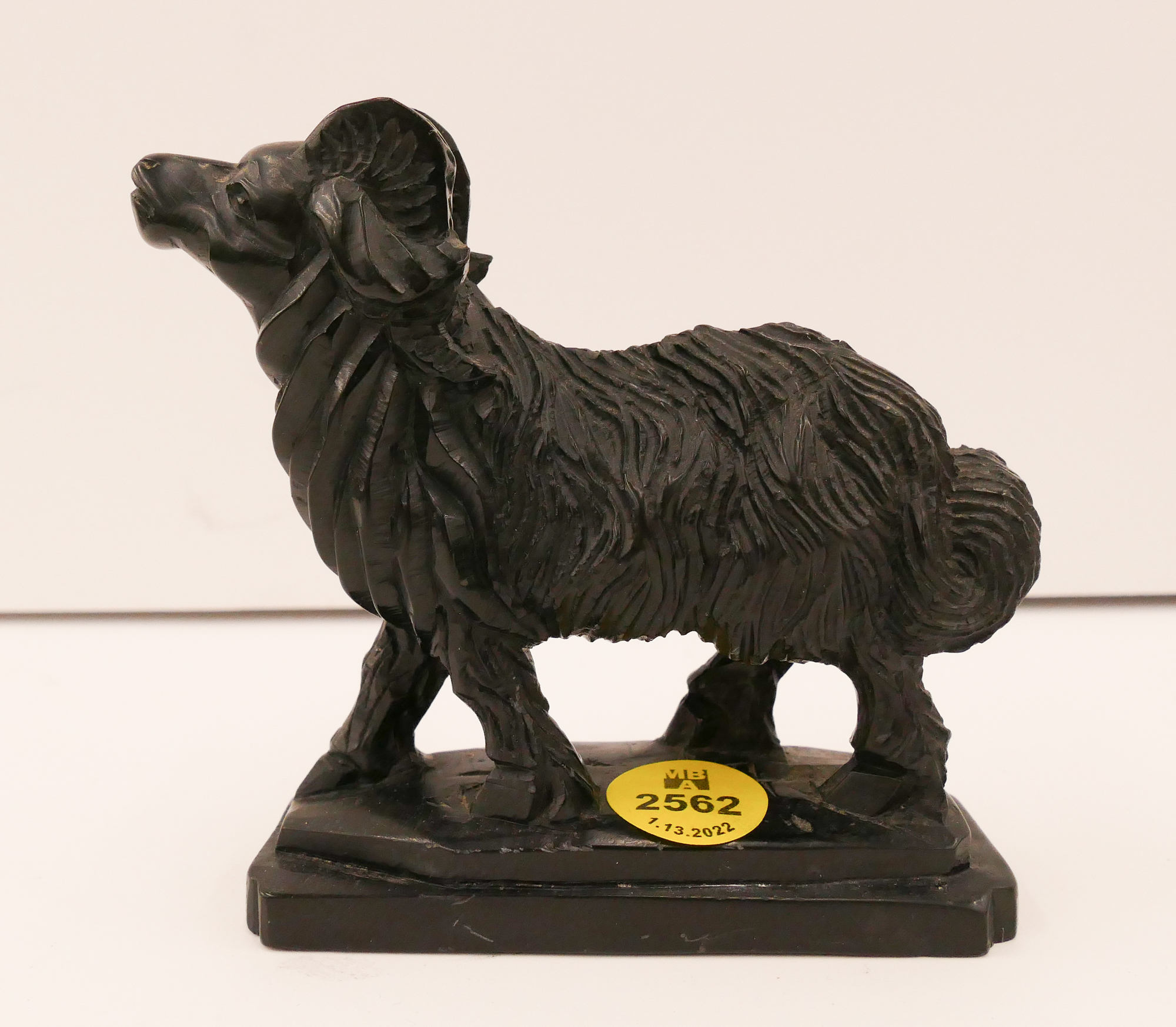 Chinese Carved Slate Ram Figure-