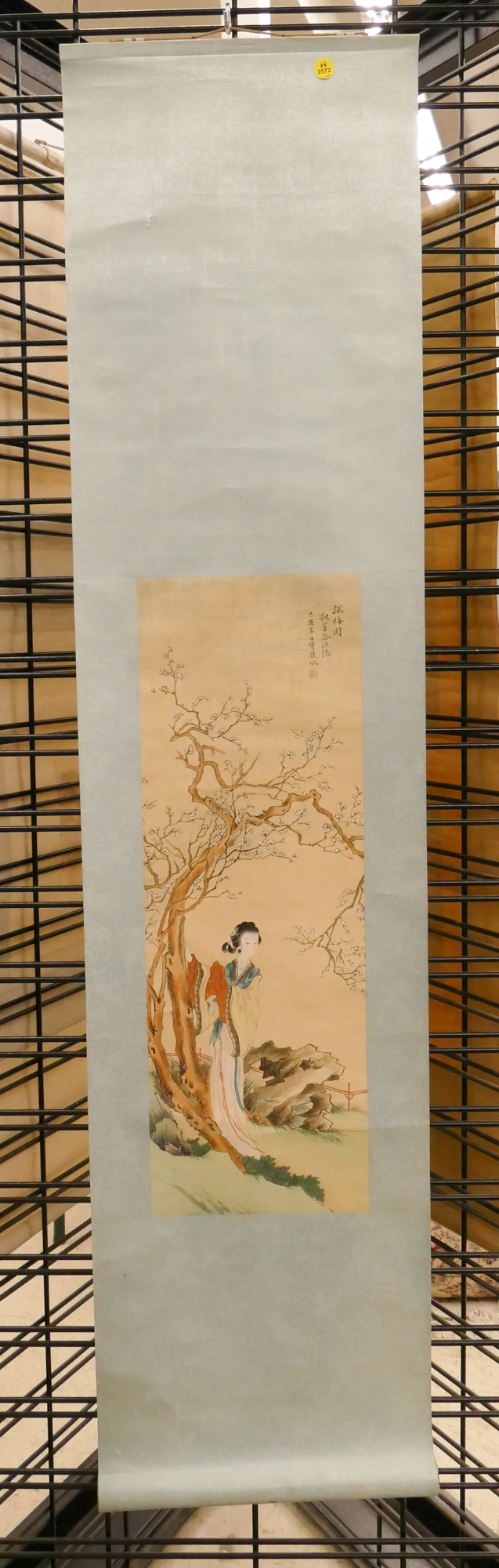 Old Chinese Courtesan Scroll Painting-