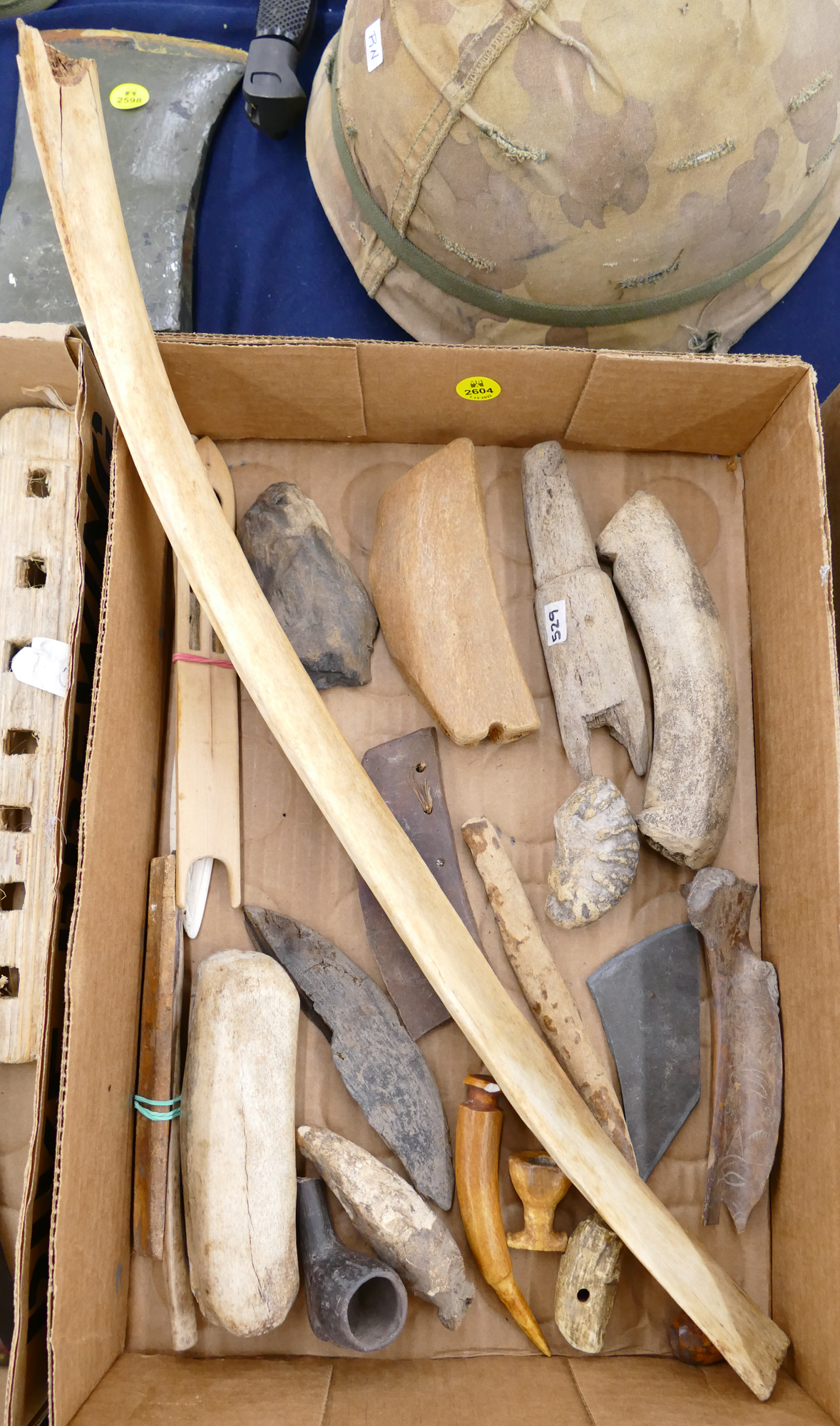 Box Old Alaskan Bone Artifacts