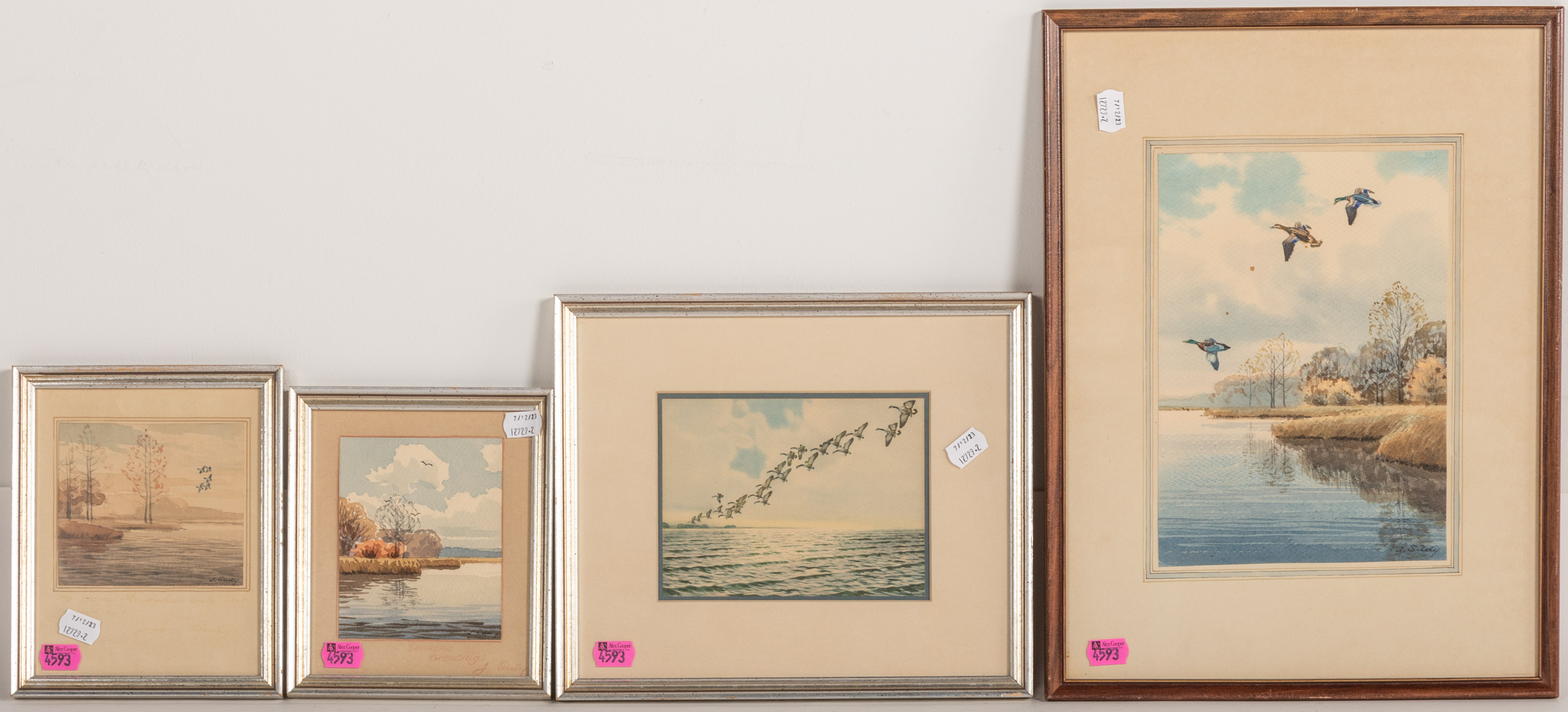 JOHN SUDY. FOUR FRAMED ARTWORKS