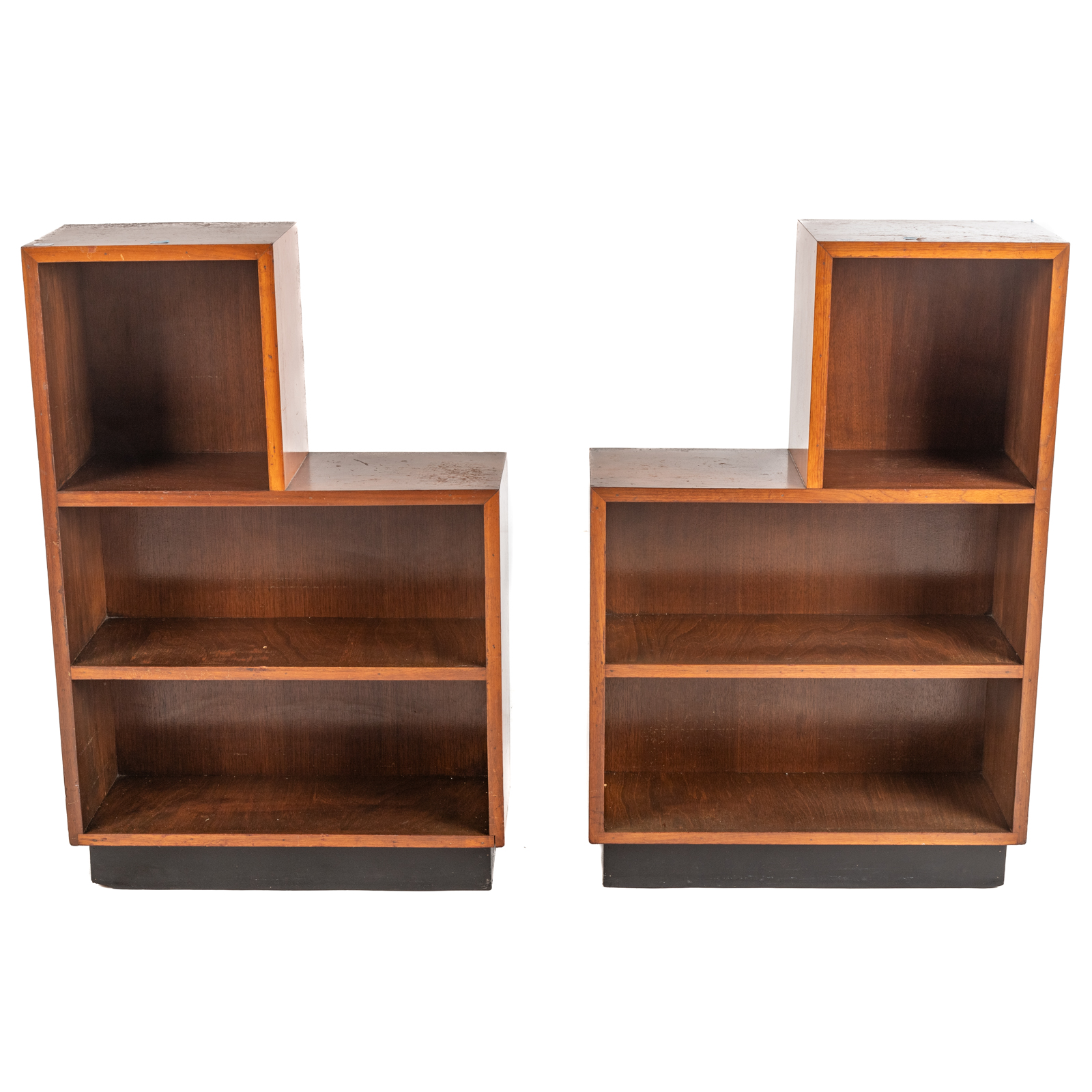 A PAIR OF MID CENTURY TEAK STEPPED 3693d9