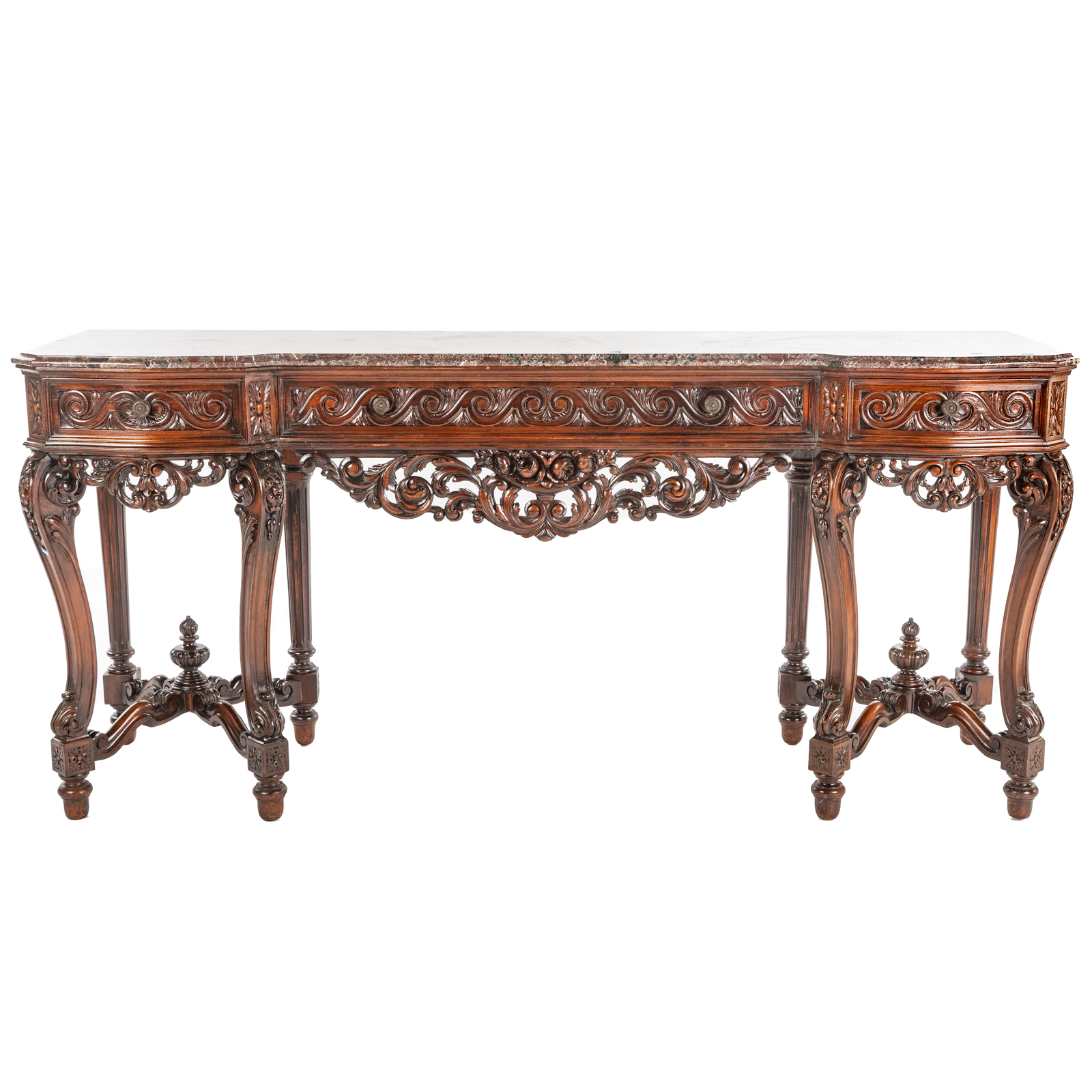 RENAISSANCE REVIVAL MARBLE TOP SIDEBOARD