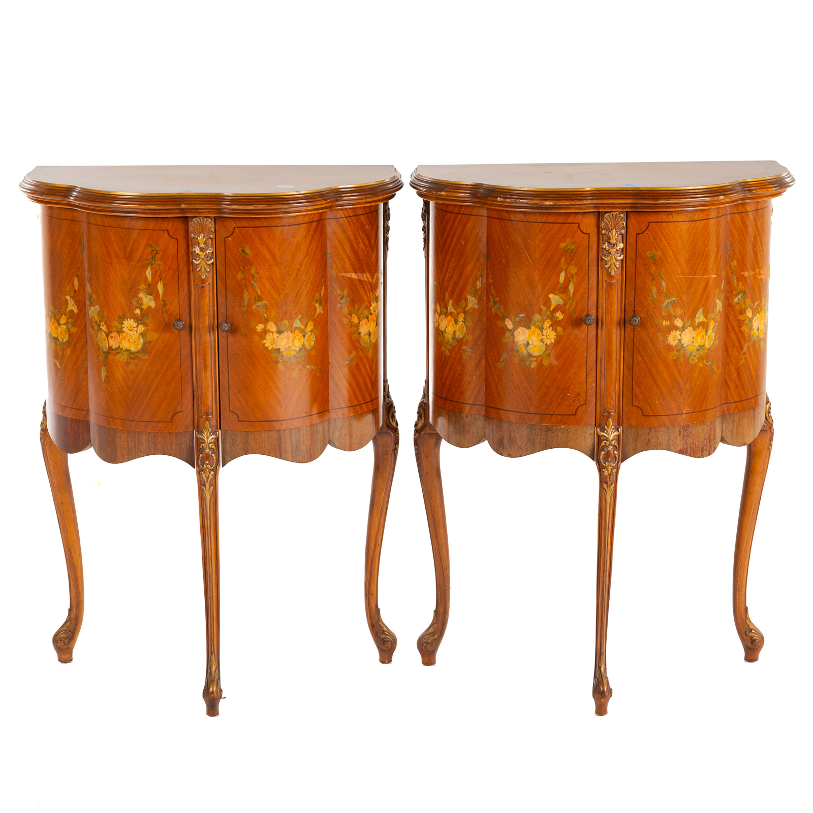 A PAIR OF LOUIS XV STYLE INLAID 3693e0