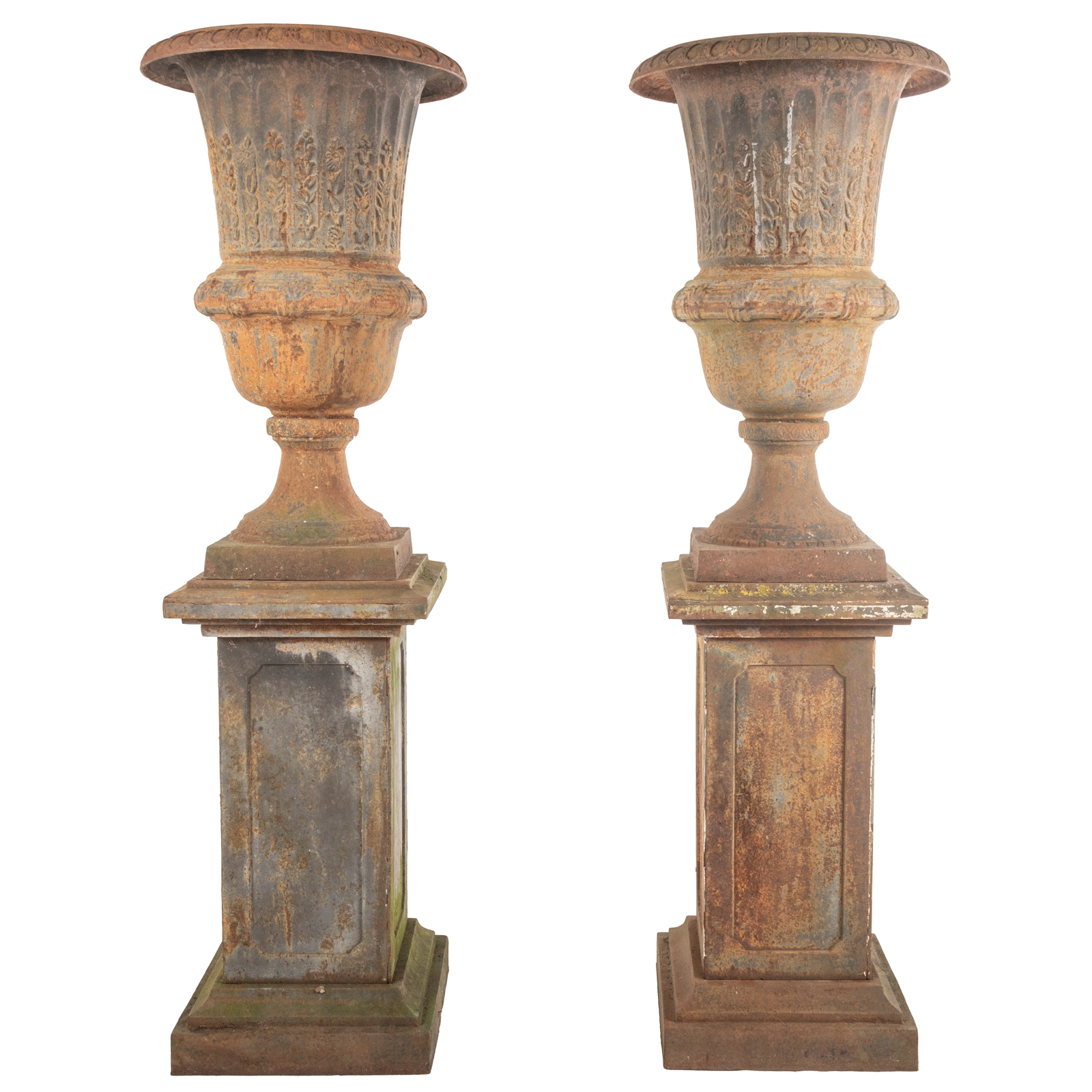 A PAIR OF CLASSICAL CAST IRON PLANTERS 3693fe