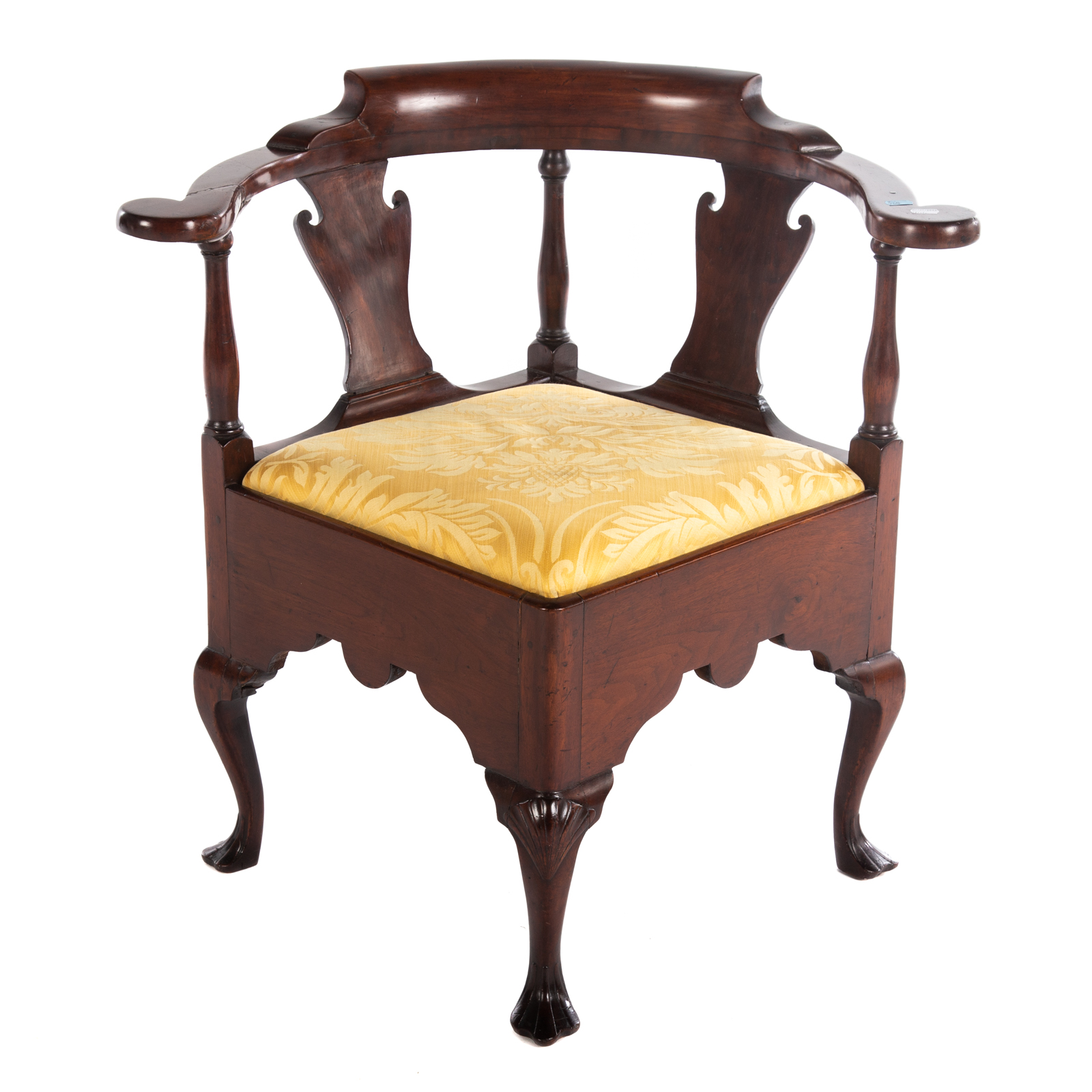 AMERICAN CHIPPENDALE MAHOGANY CORNER 3693ff