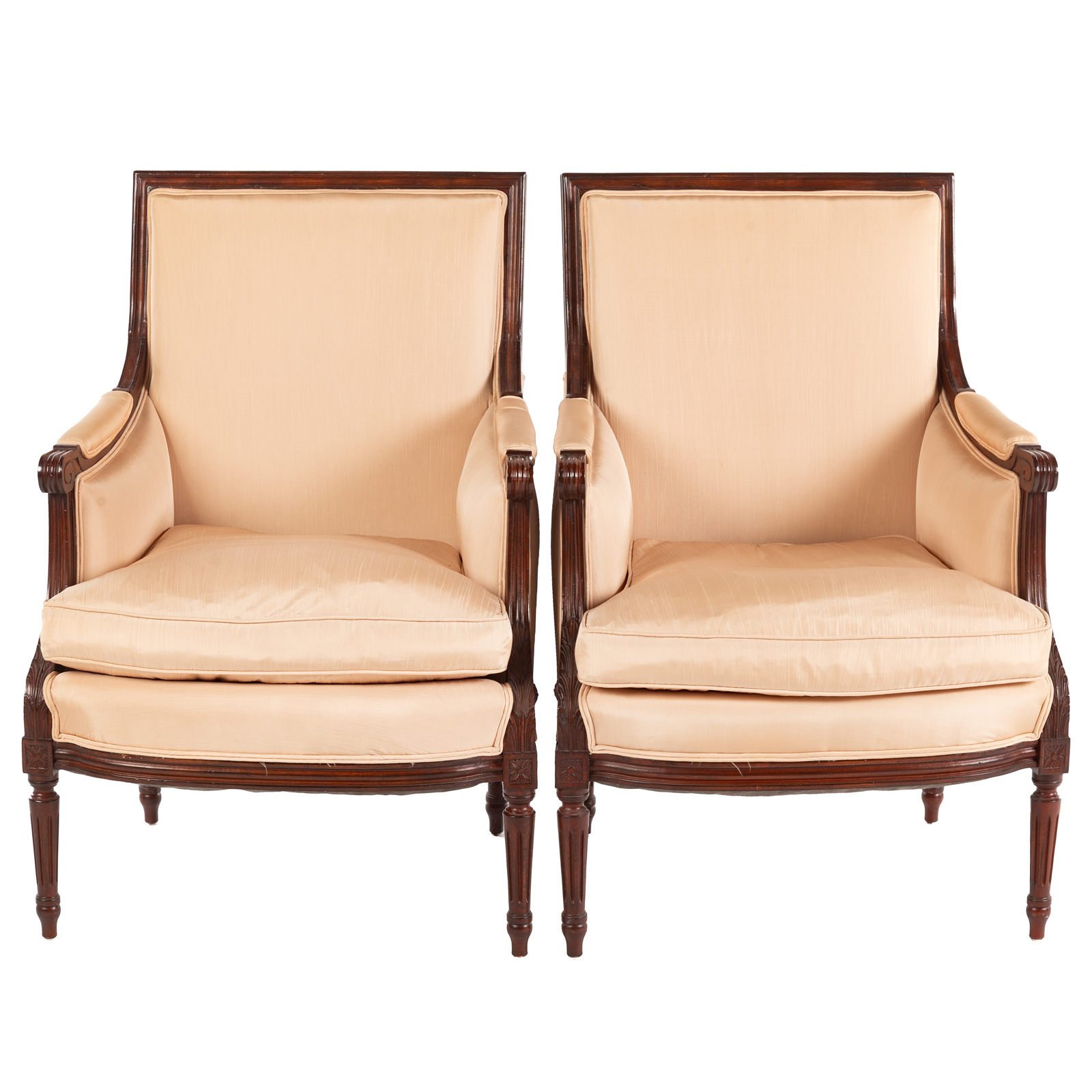 A PAIR OF REGENCY STYLE UPHOLSTERED
