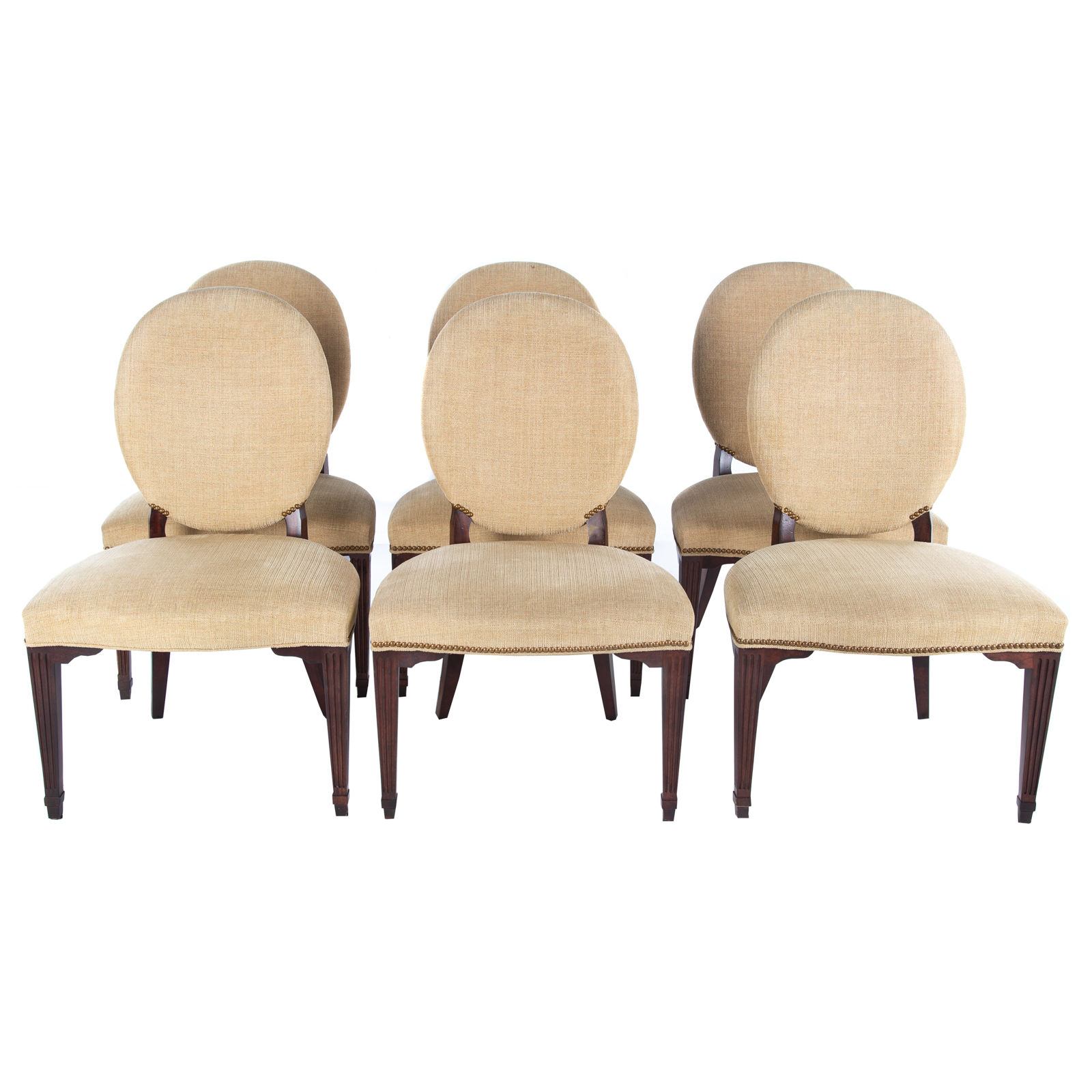 SET OF SIX HICKORY CHAIR UPHOLSTERED 36940f