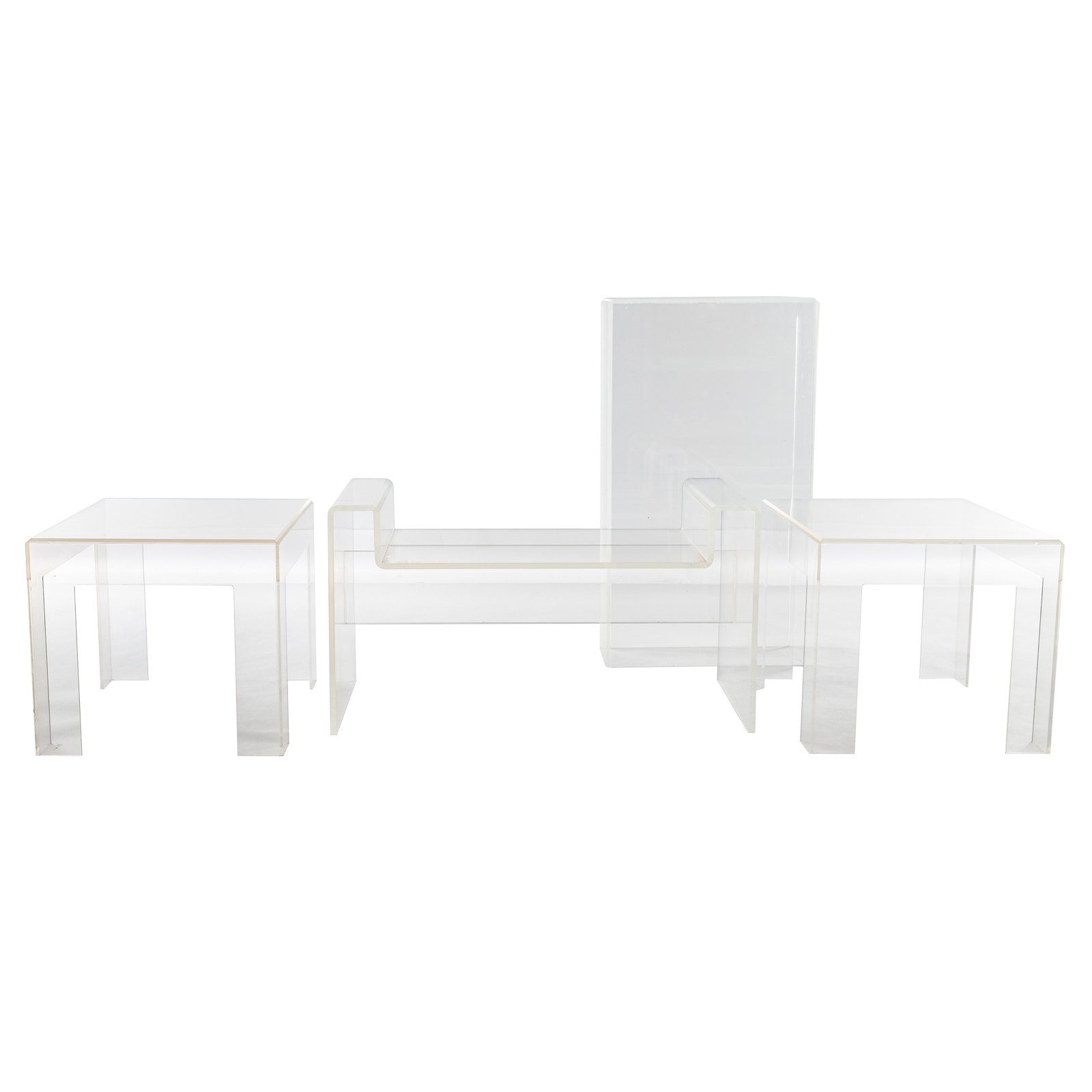 FOUR PIECES OF CLEAR LUCITE FURNITURE 369408