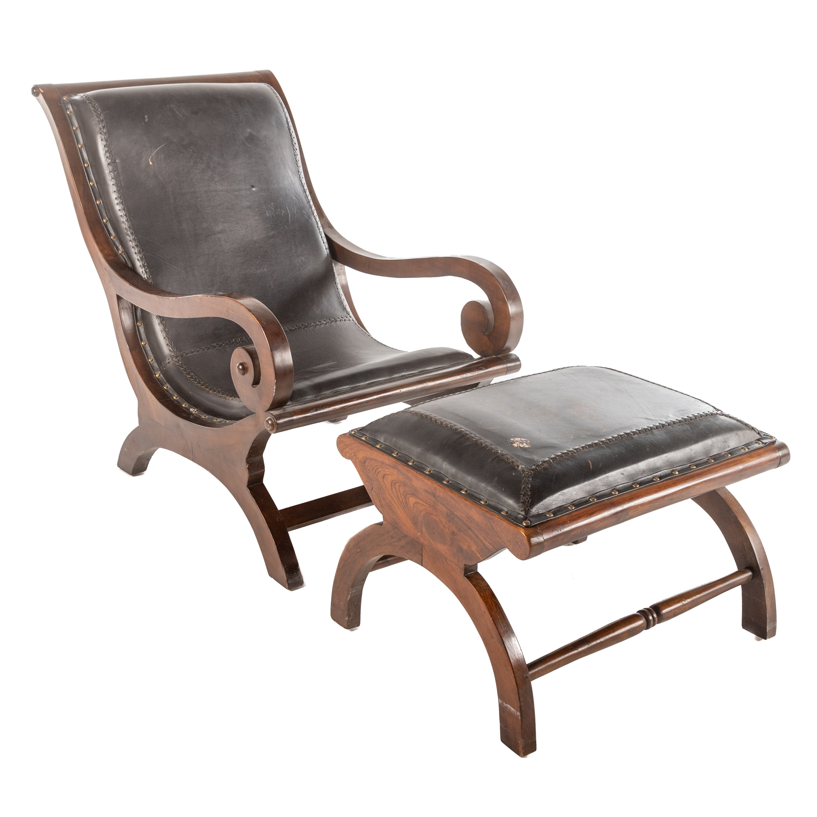 ANGLO INDIAN LEATHER ARMCHAIR  369437