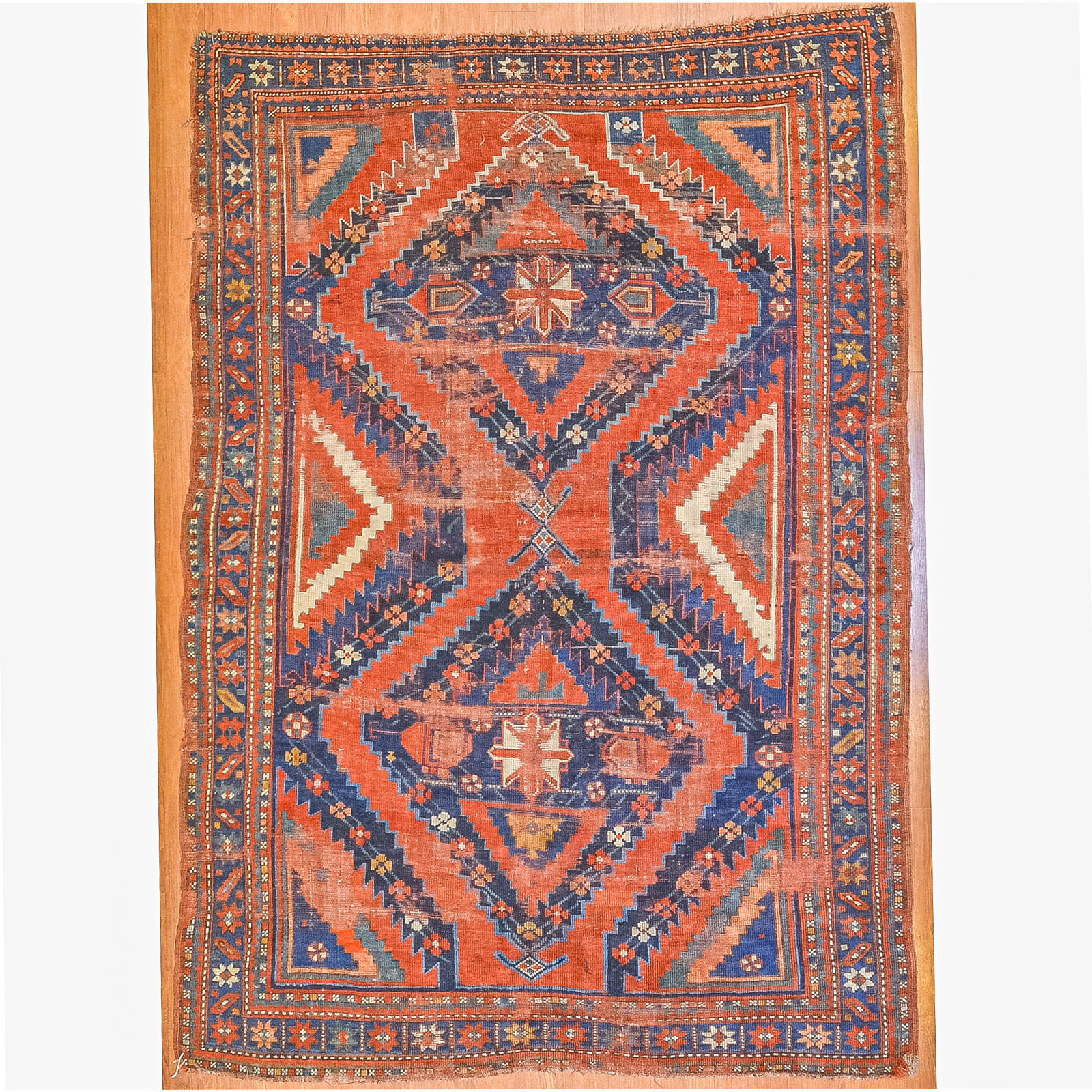 ANTIQUE KAZAK RUG CAUCASUS 5 36949a