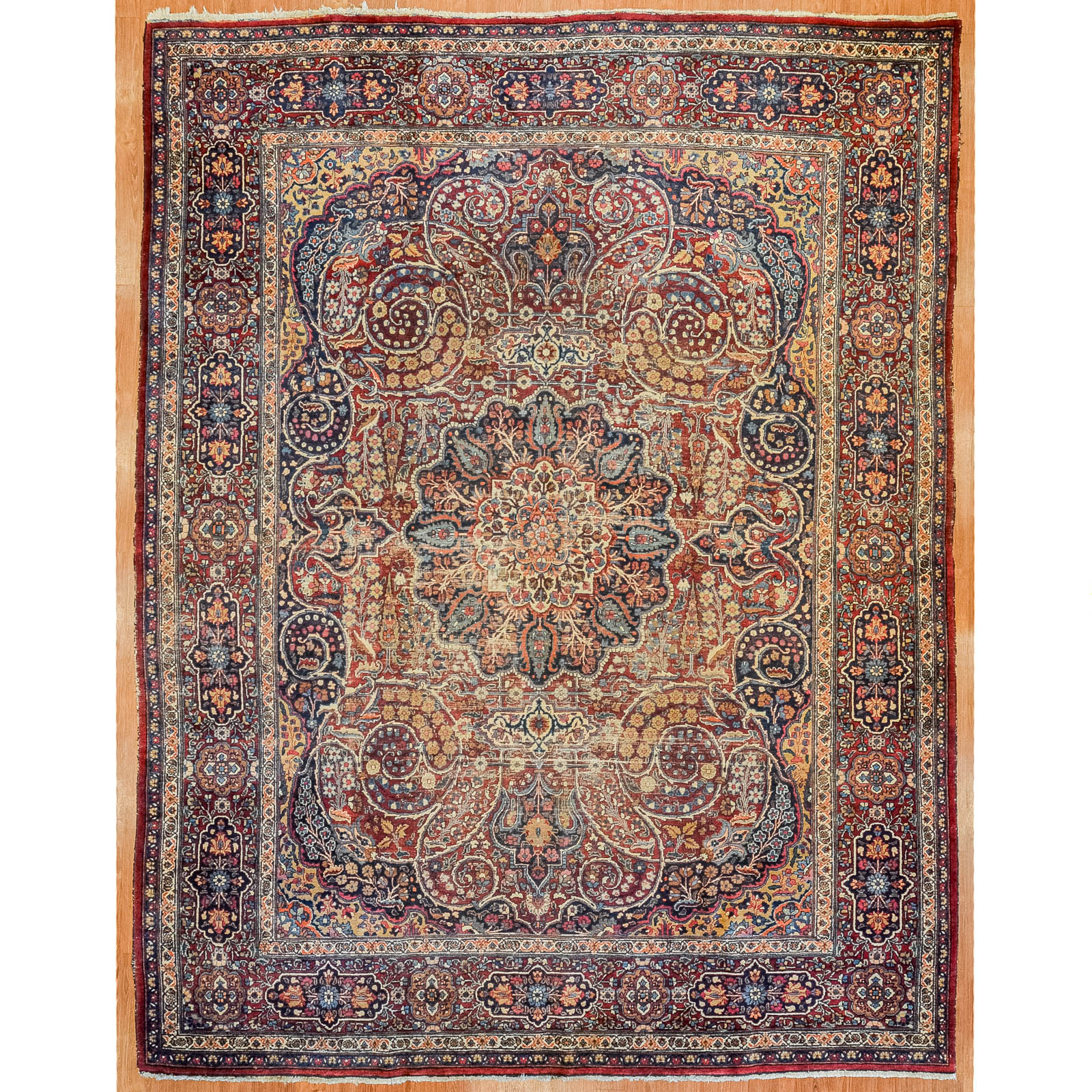 ANTIQUE TABRIZ RUG, PERSIA, 9 X