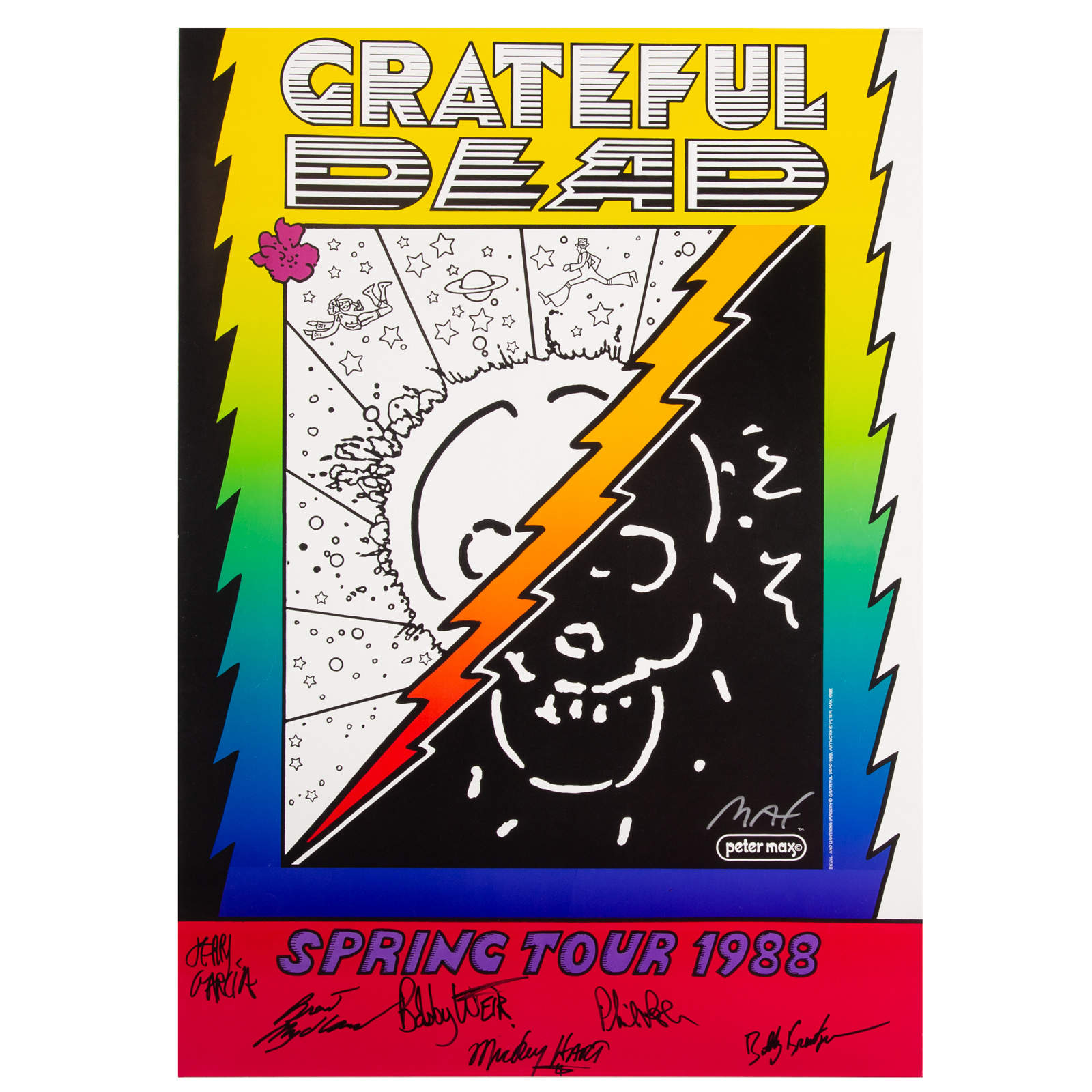 PETER MAX. 1988 GRATEFUL DEAD SPRING