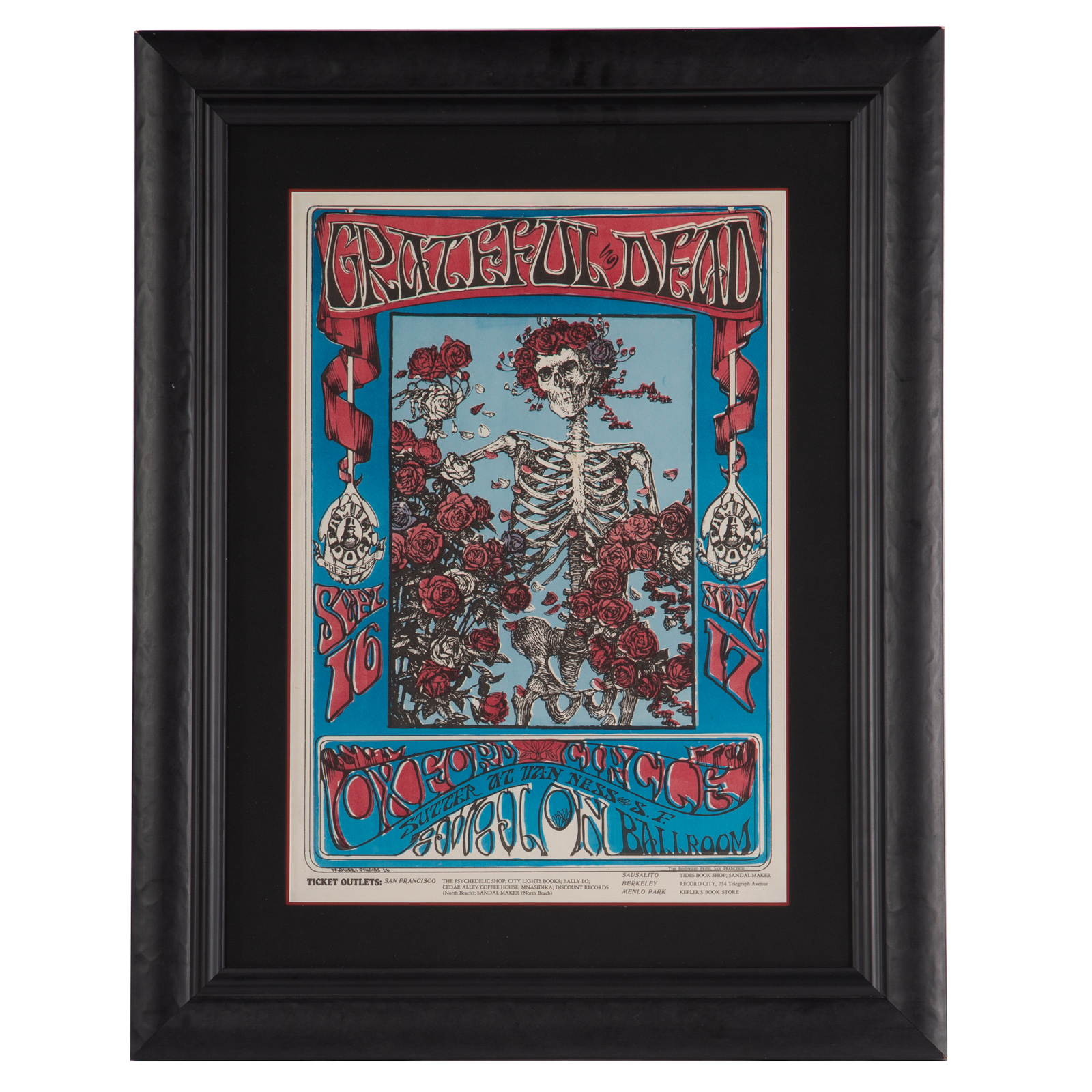  GRATEFUL DEAD SKELETON AND ROSES  3694d0