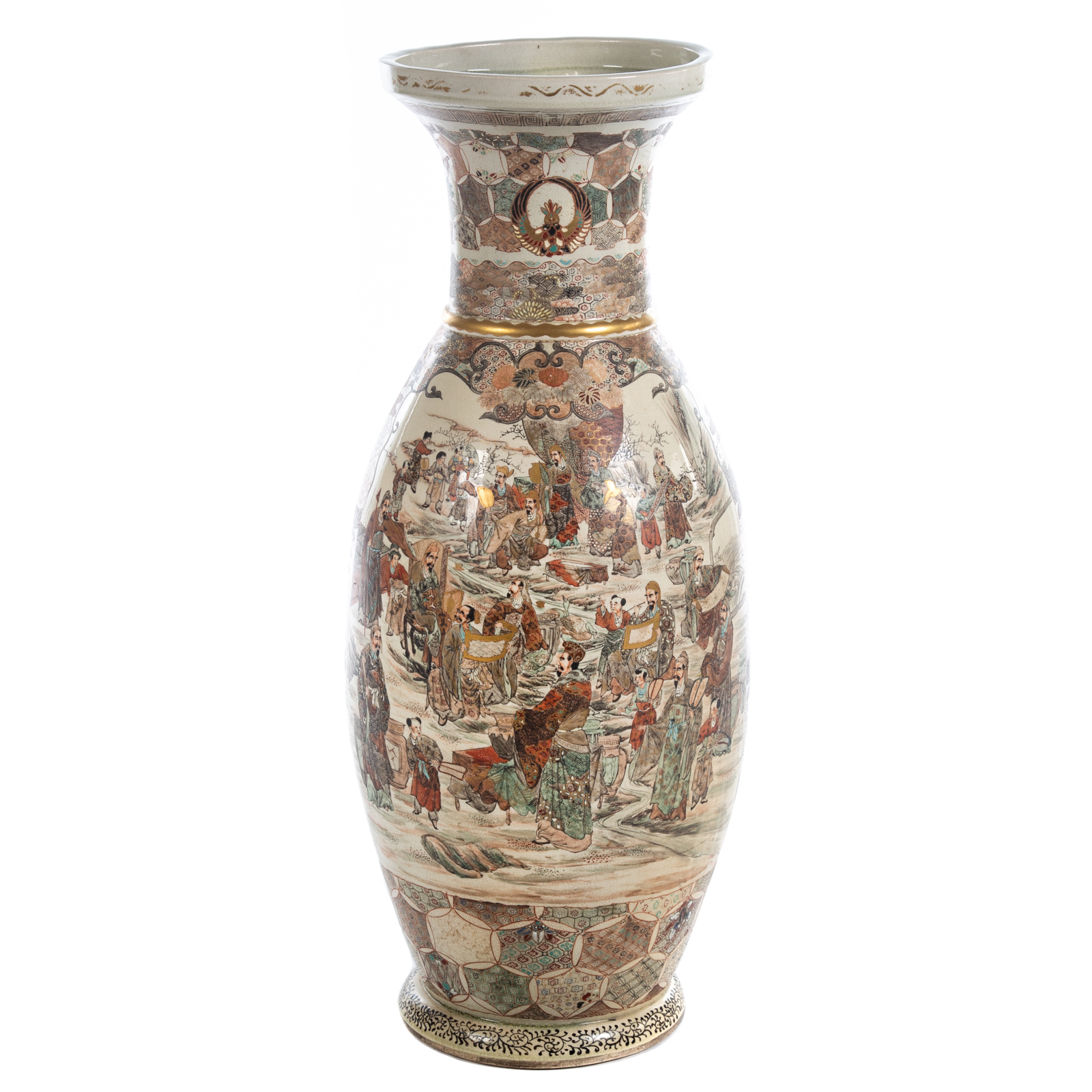 JAPANESE SATSUMA PALACE VASE Late