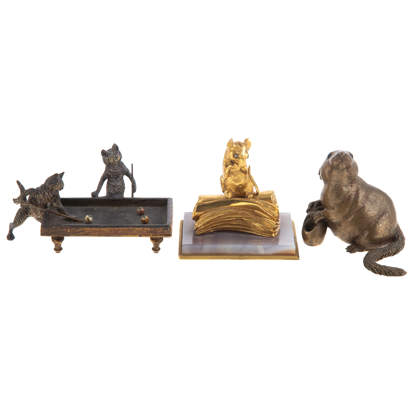 THREE SMALL BRONZE ANIMALS Includes 369514