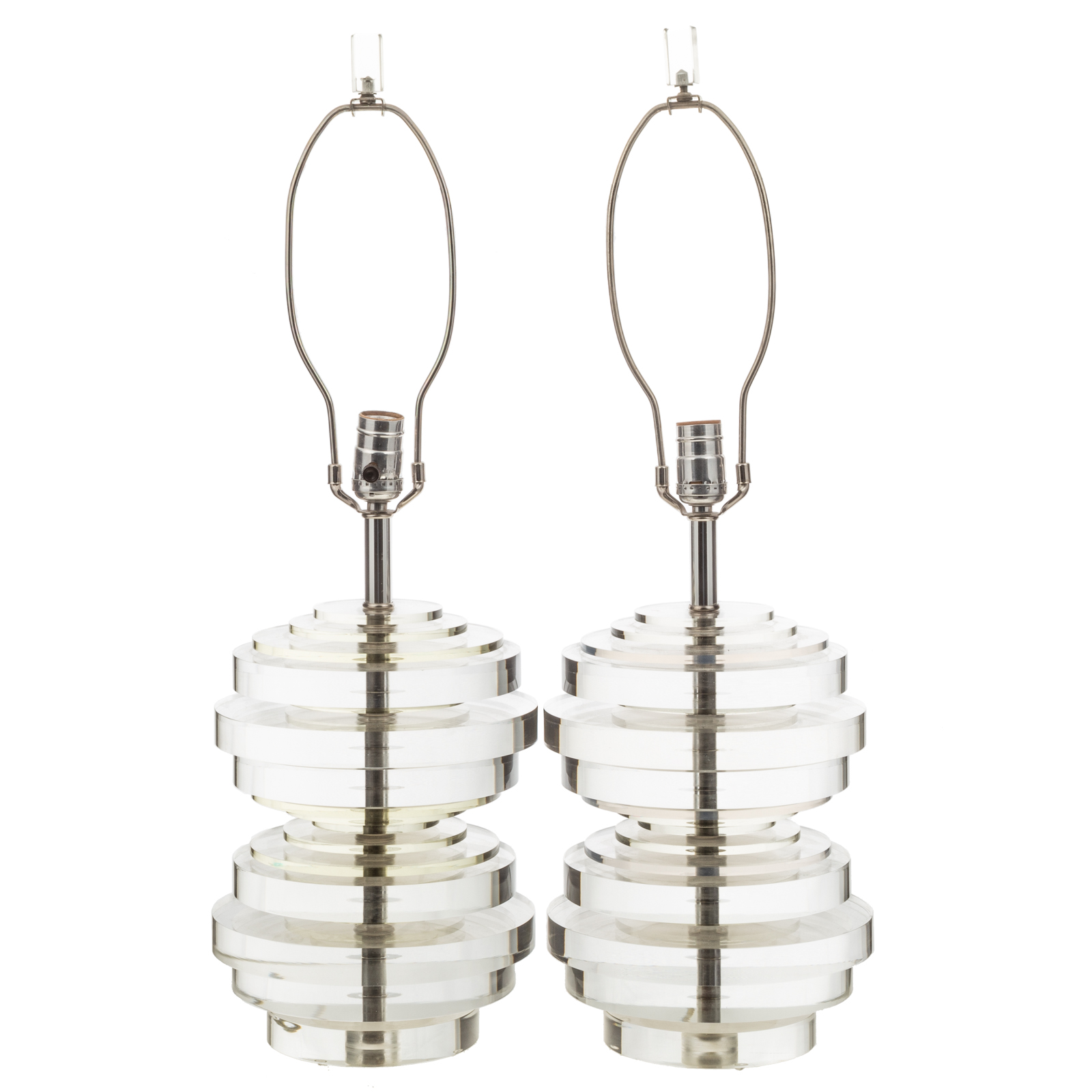 A PAIR OF LUCITE LAMPS IN THE SPRINGER 369539