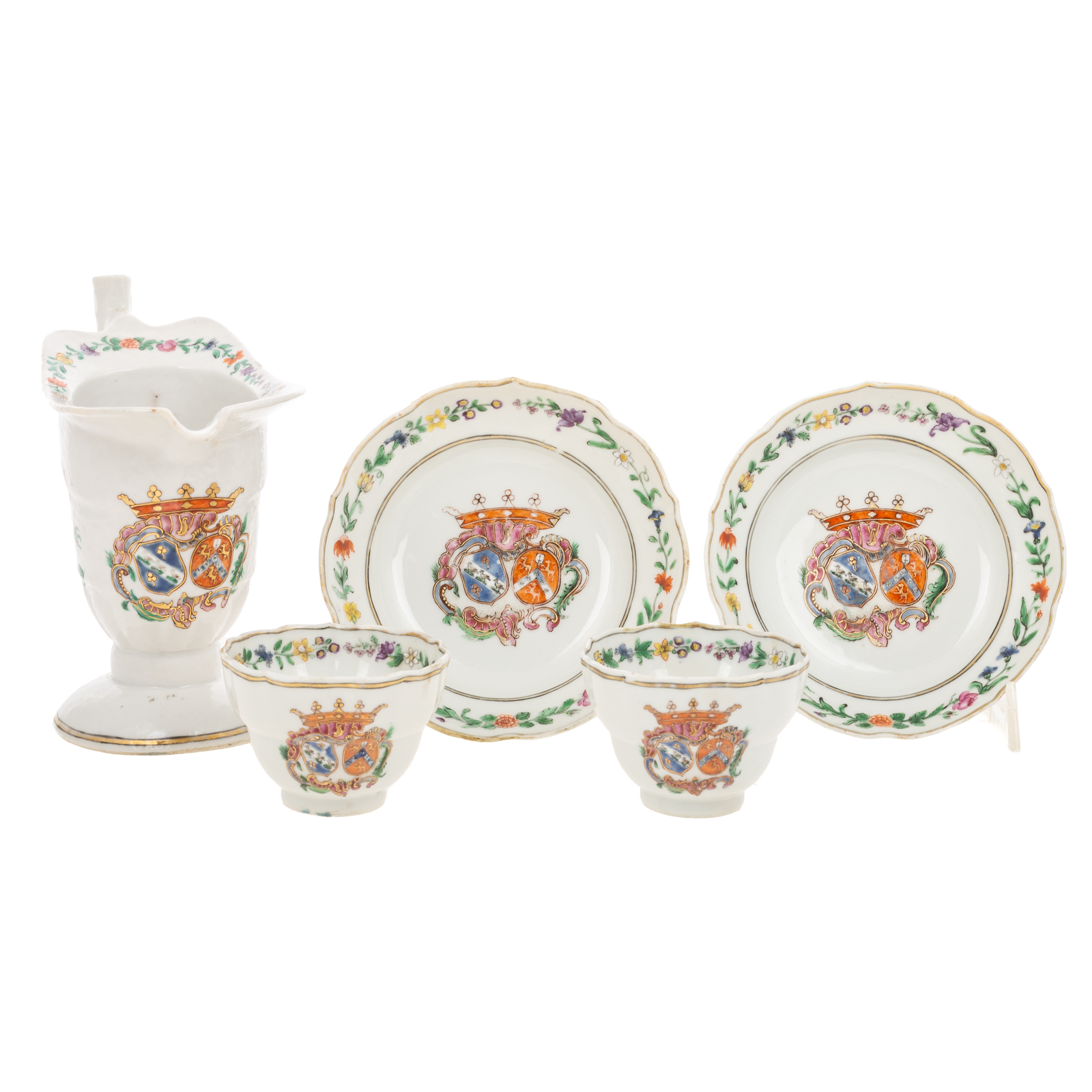 FIVE PIECE QIANLONG ERA DUTCH MARKET 36954c