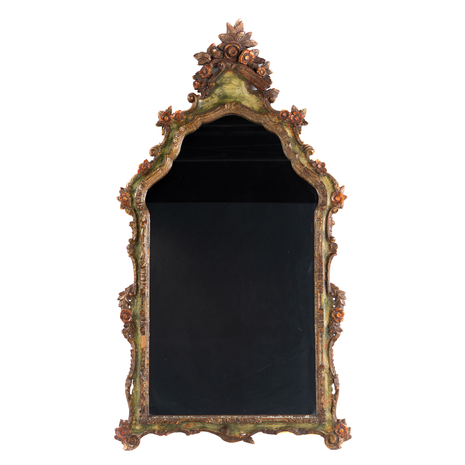 ITALIAN CARVED PAINTED WOOD MIRROR 3695cb