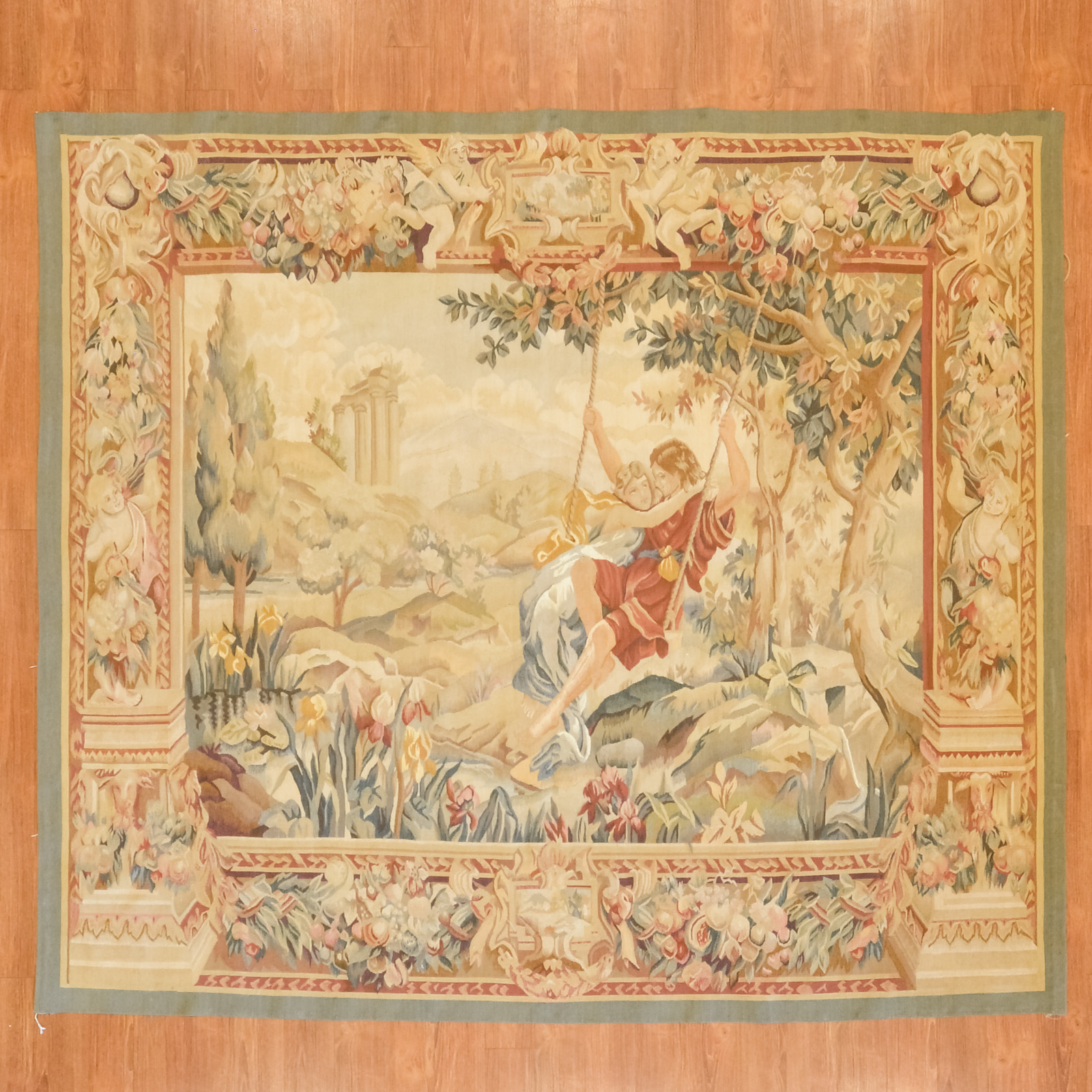AUBUSSON STYLE TAPESTRY, 6.2 X