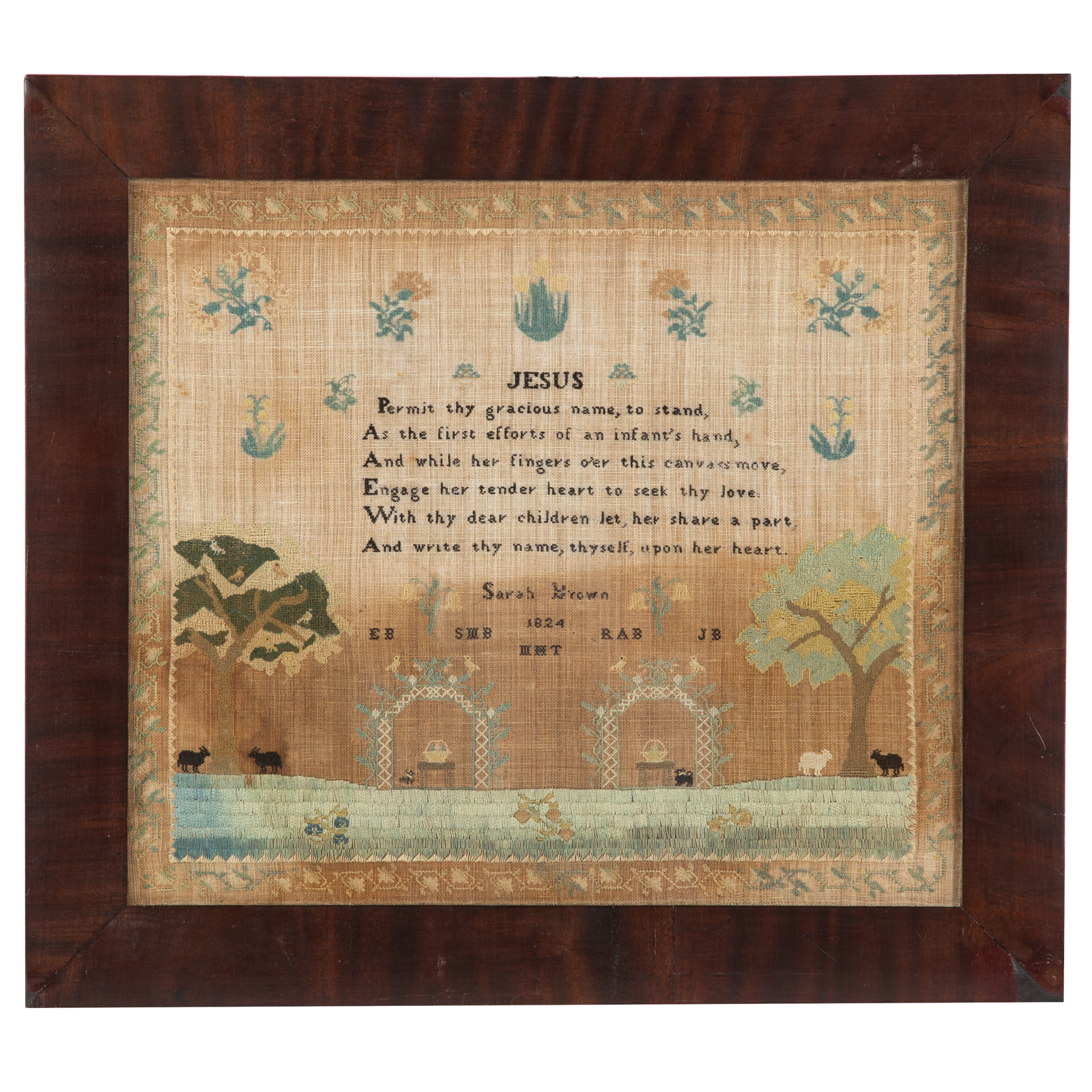 19TH C ENGLISH NEEDLEWORK SAMPLER 369635