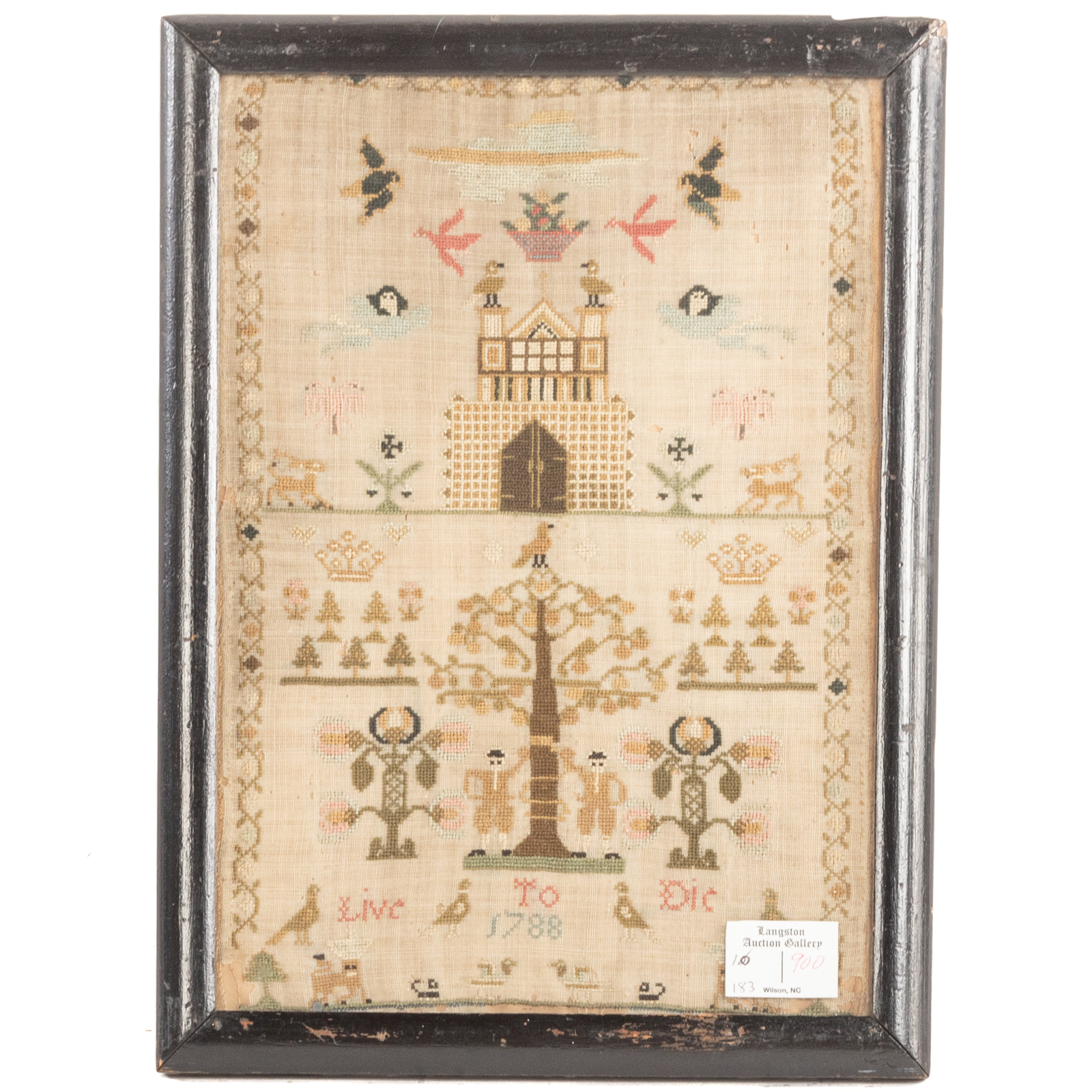 18TH C. BRITISH NEEDLEWORK SAMPLER