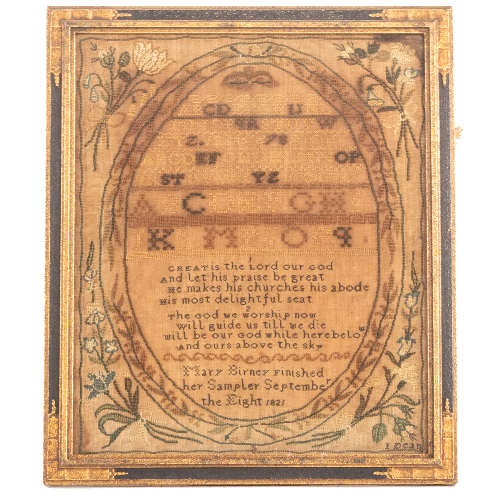 19TH C. NEEDLEWORK SAMPLER Probably