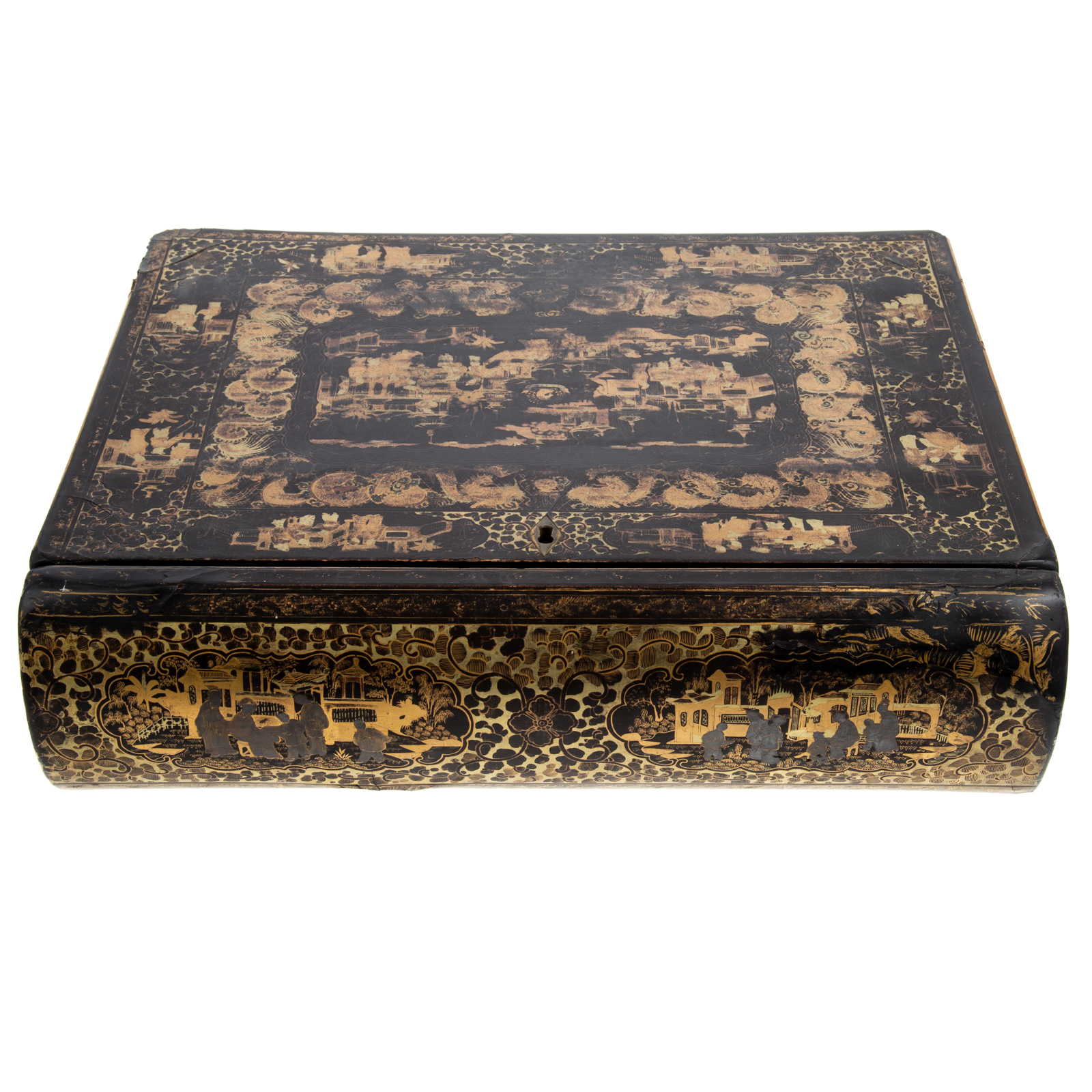 CHINESE EXPORT LACQUER SEWING BOX