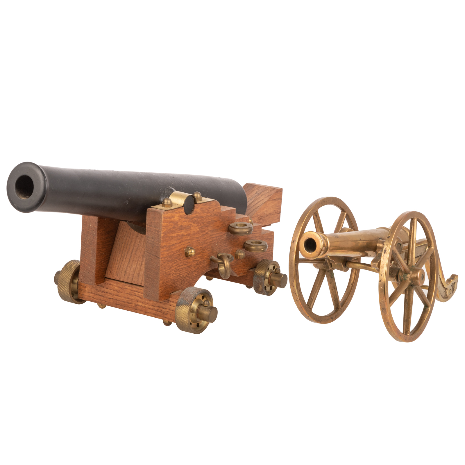 TWO MINIATURE BLACK POWDER CANNONS Early