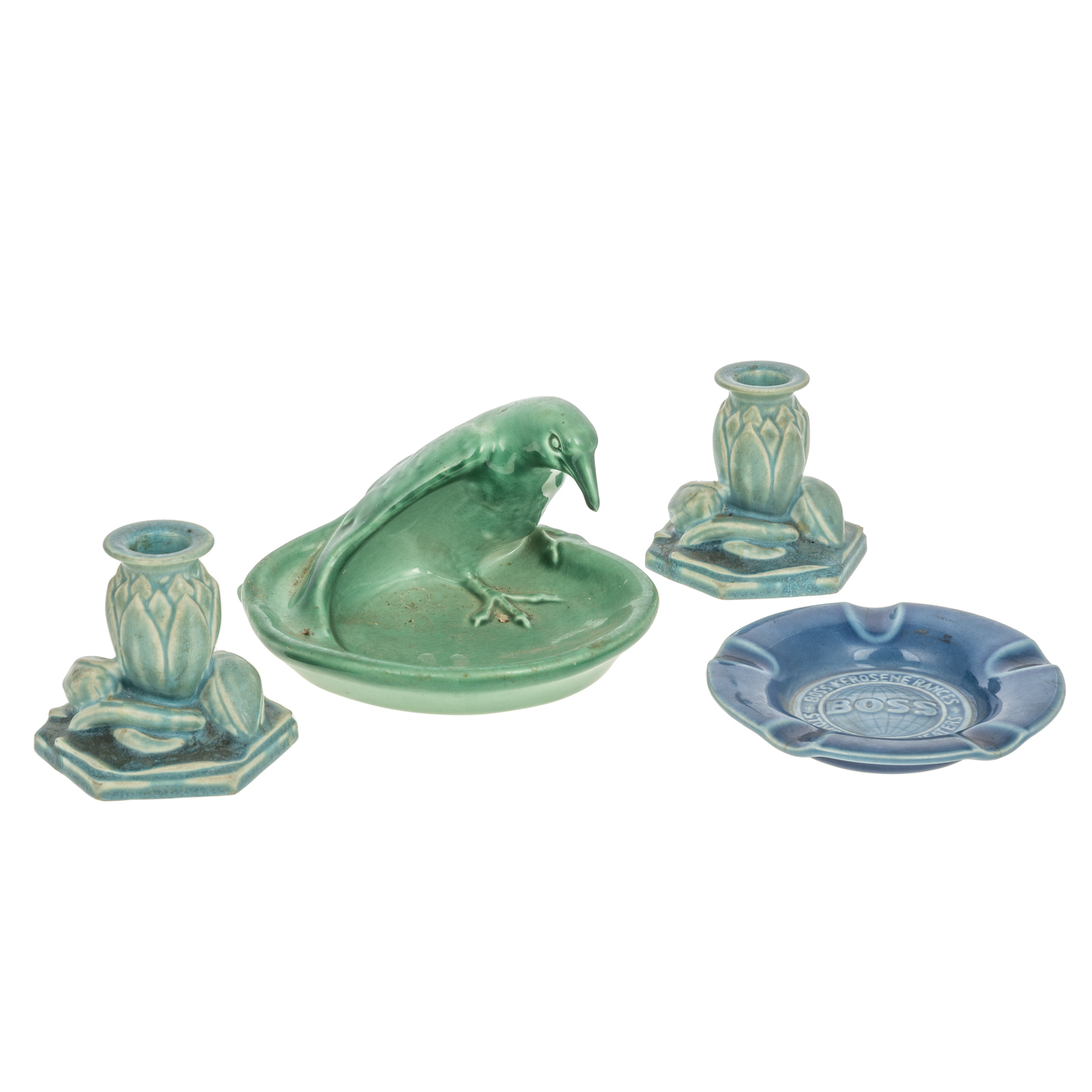FOUR ROOKWOOD POTTERY ITEMS Includes