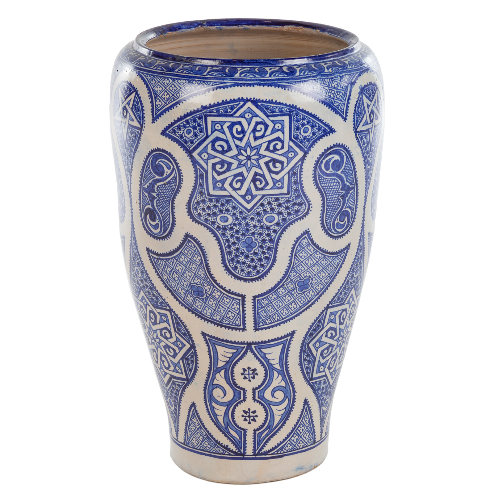 LARGE CONTINENTAL FAIENCE BLUE WHITE 36969a