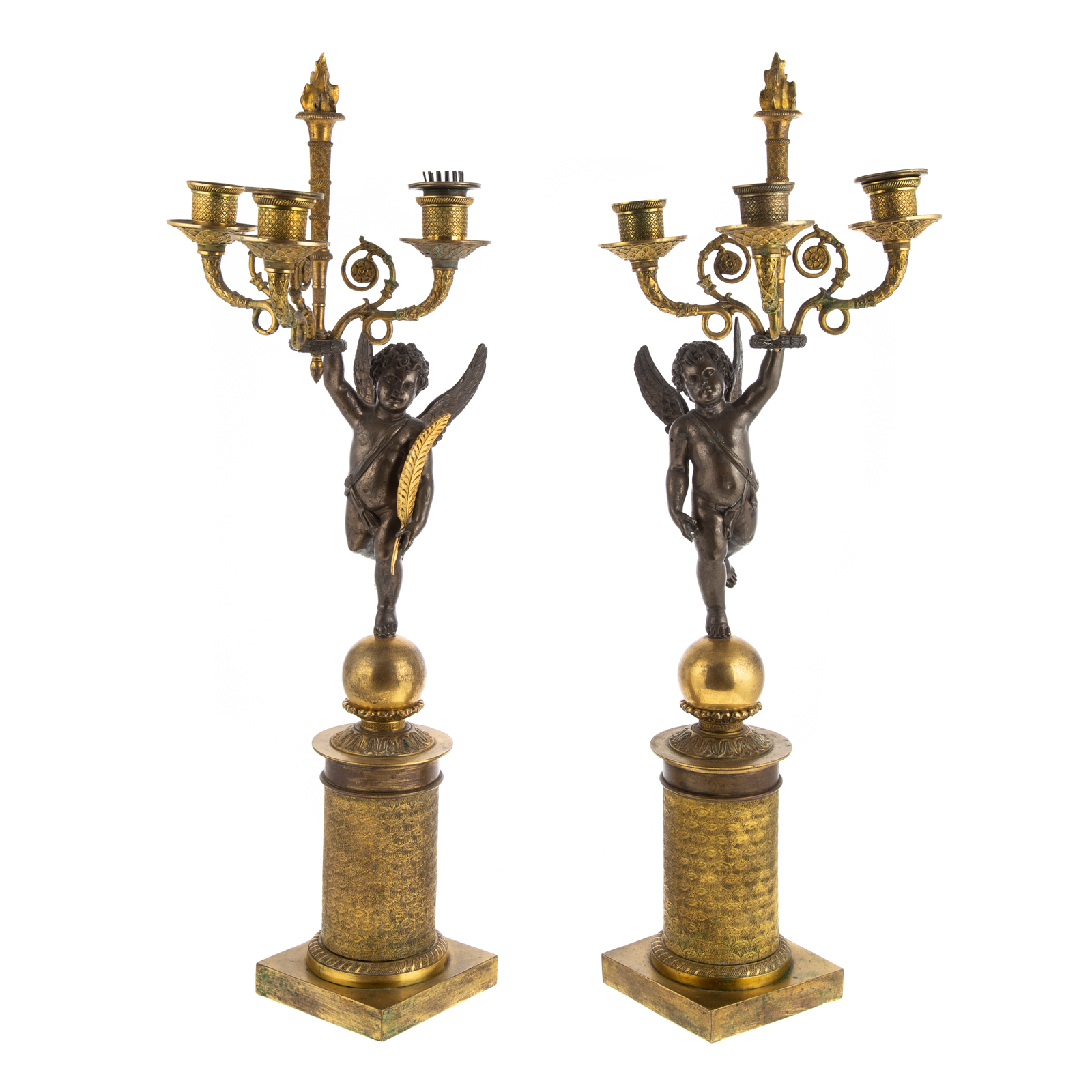 A PAIR OF NAPOLEON III BRONZE CANDELABRA 3696a0