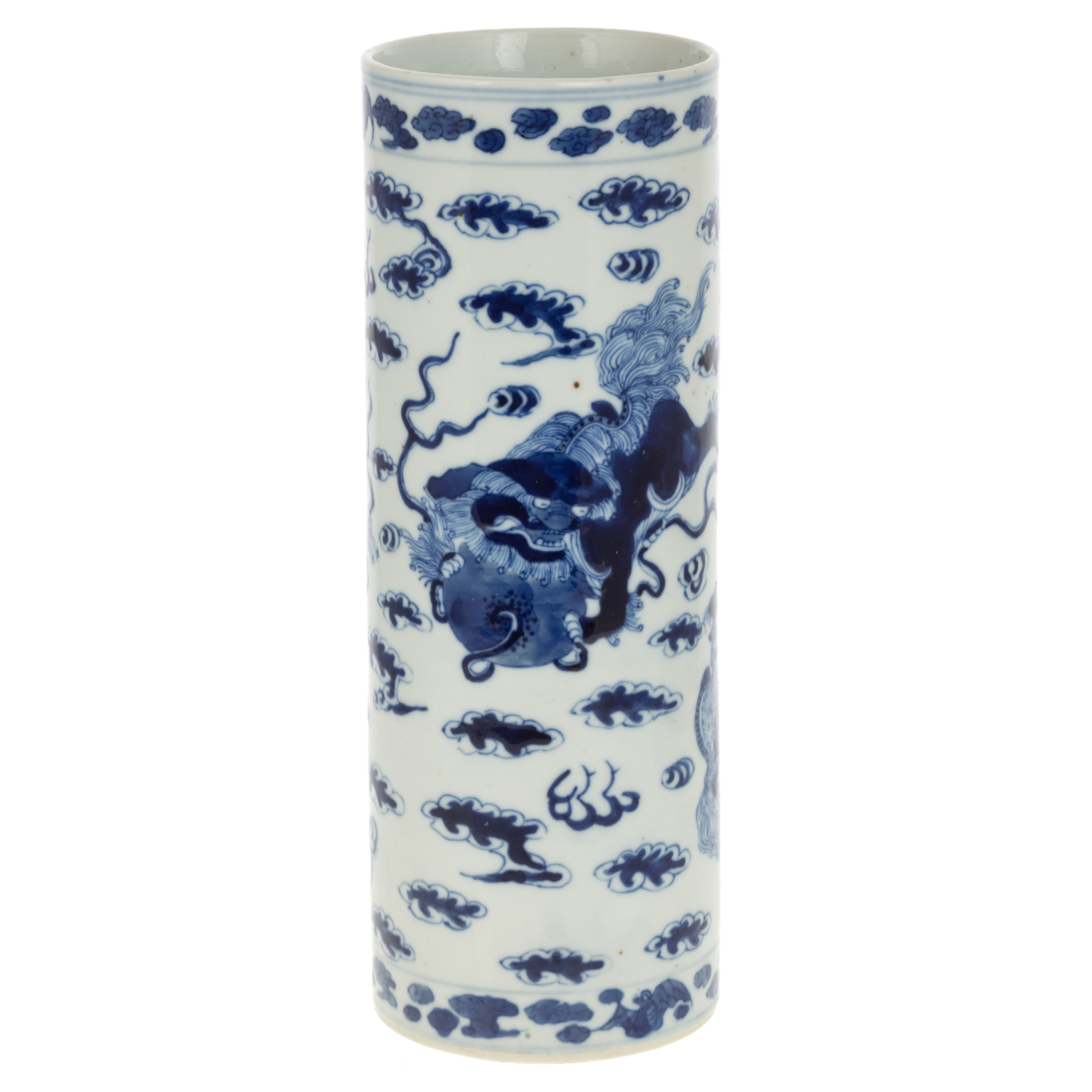 CHINESE BLUE WHITE CYLINDER VASE 3696ac