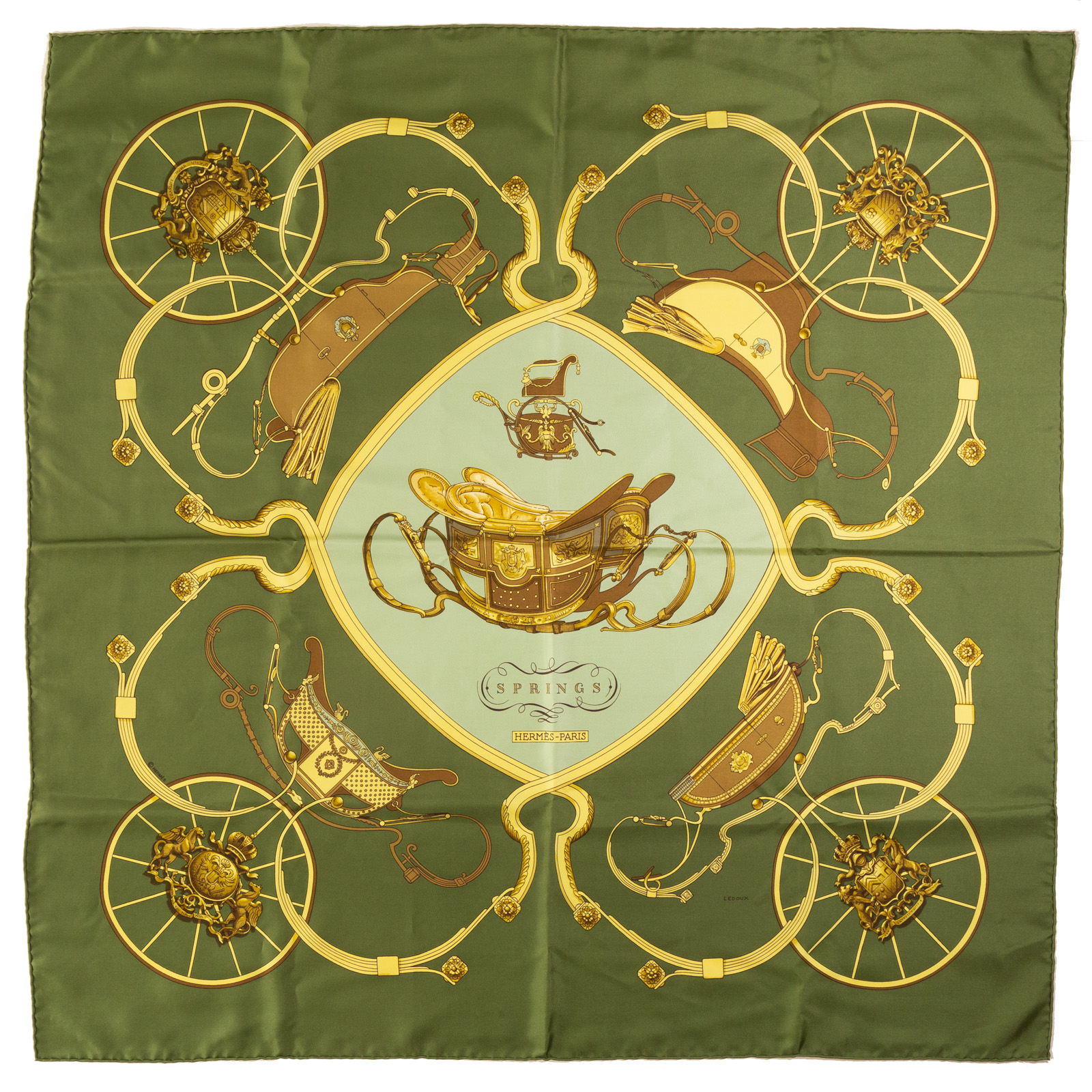 AN HERMES SPRINGS SCARF 90 A 3696fe