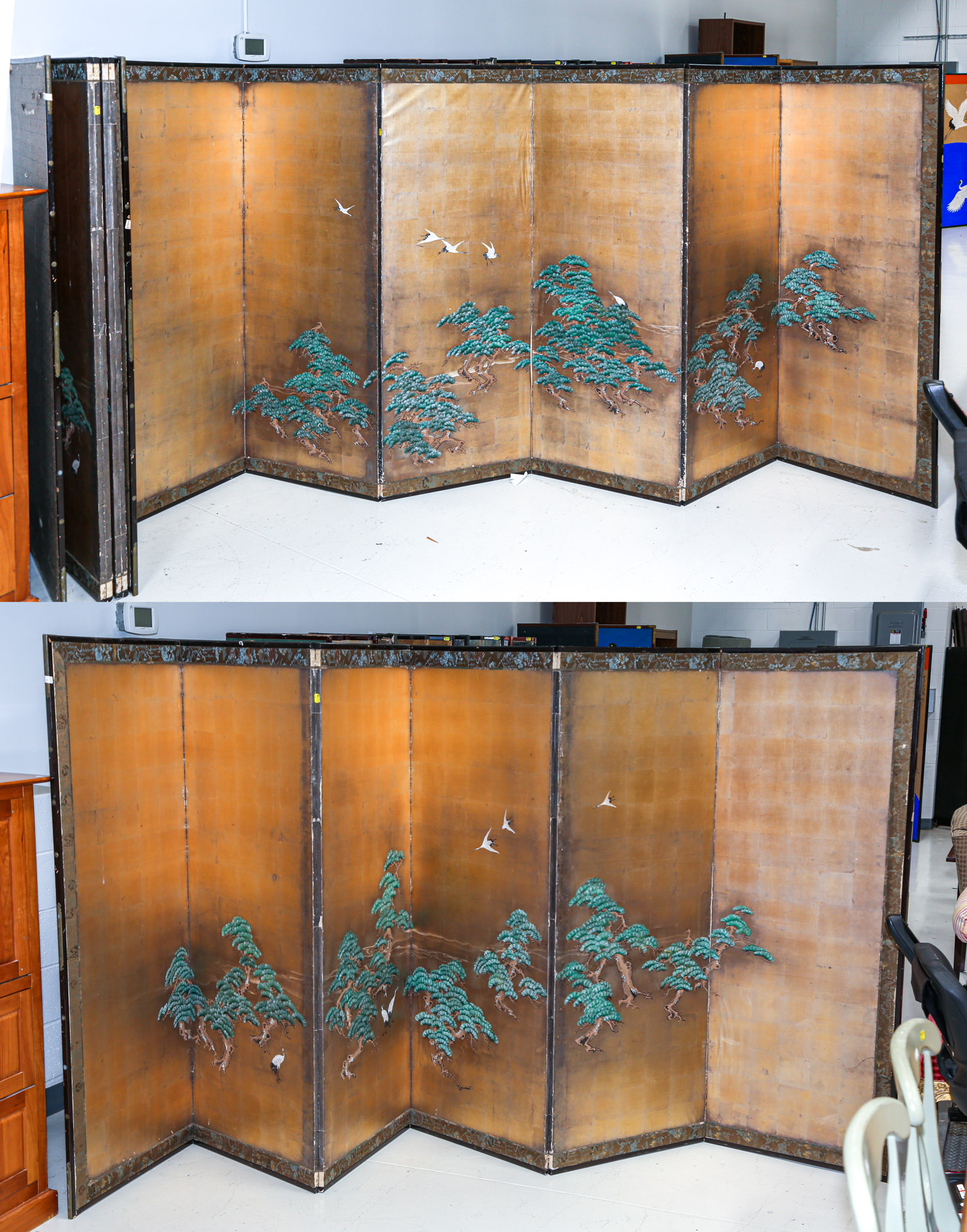 A PAIR OF JAPANESE SIX PANEL SCREENS 369738