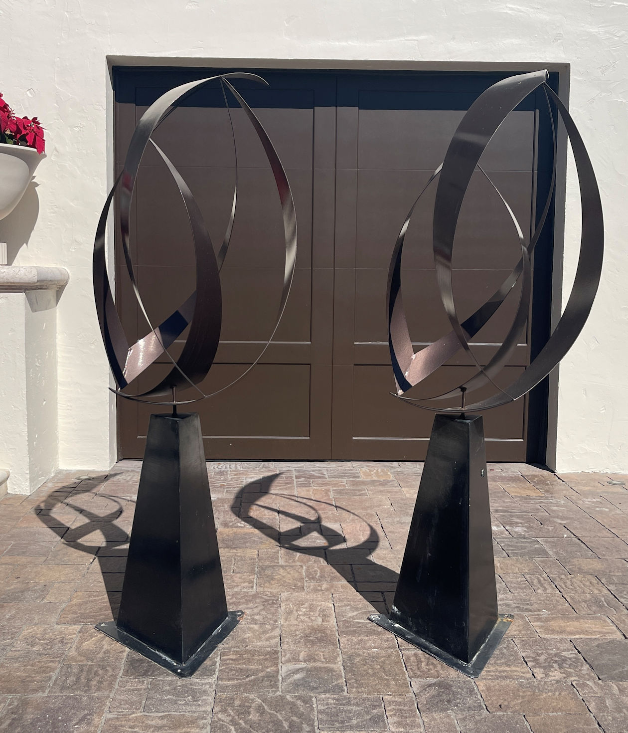 TWO LARGE MODERN WELDED METAL ABSTRACT 36977e